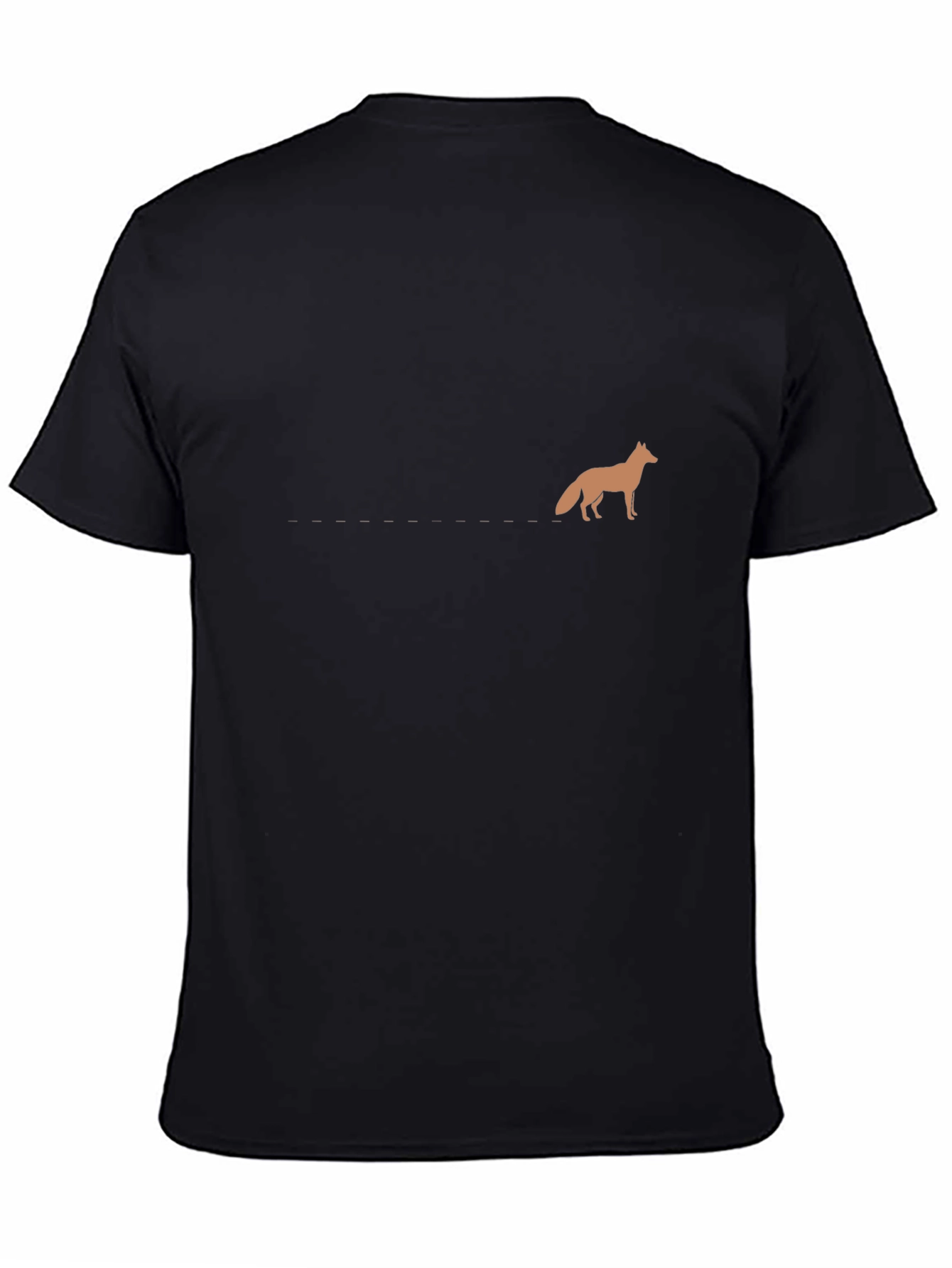 Black Minimalist Fox Graphic Black T-Shirt view 4