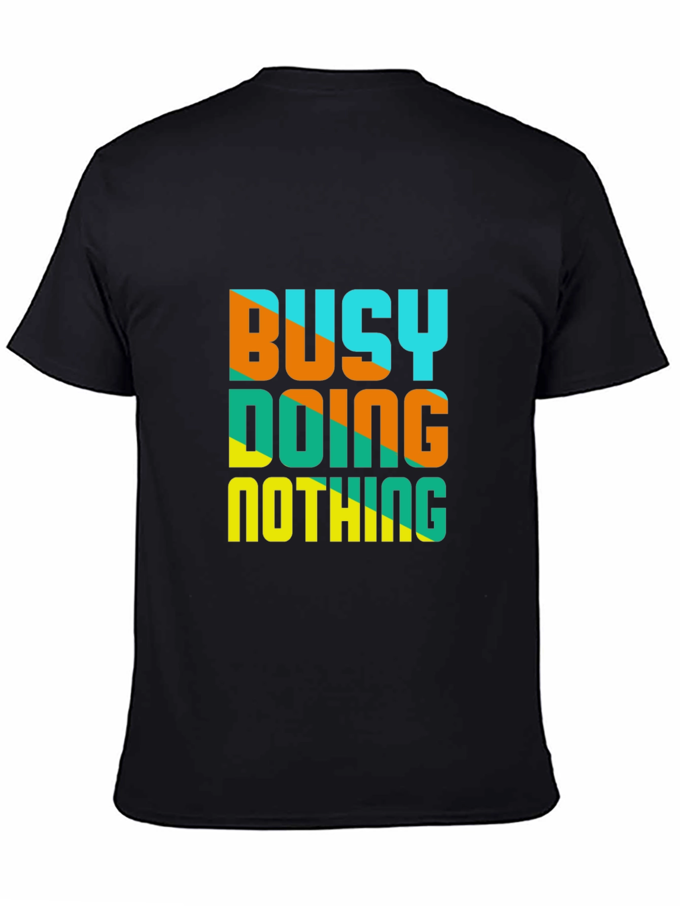 Black Busy Doing Nothing Graphic Tee - Casual Black T-Shirt view 4