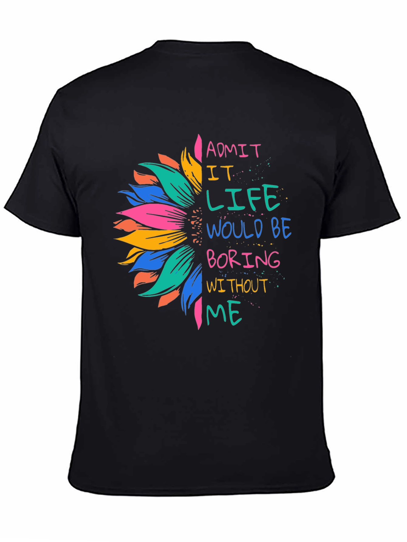 Black Sunflower Graphic Tee - Admit It Life Would Be Boring view 4