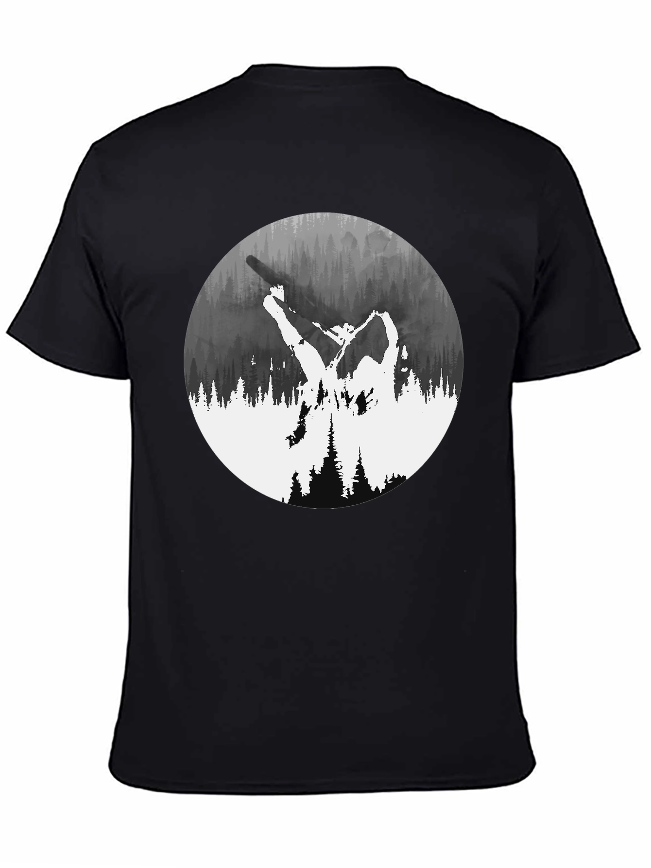 Black Nature Silhouette Graphic Tee - Black view 4