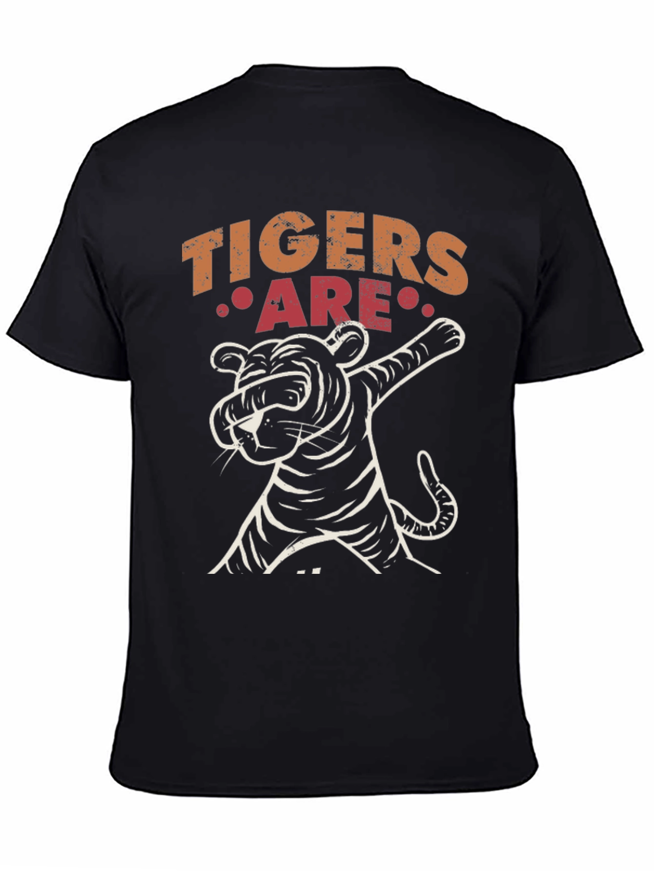 Black Dabbing Tiger Graphic Tee - Cool Novelty Design view 4