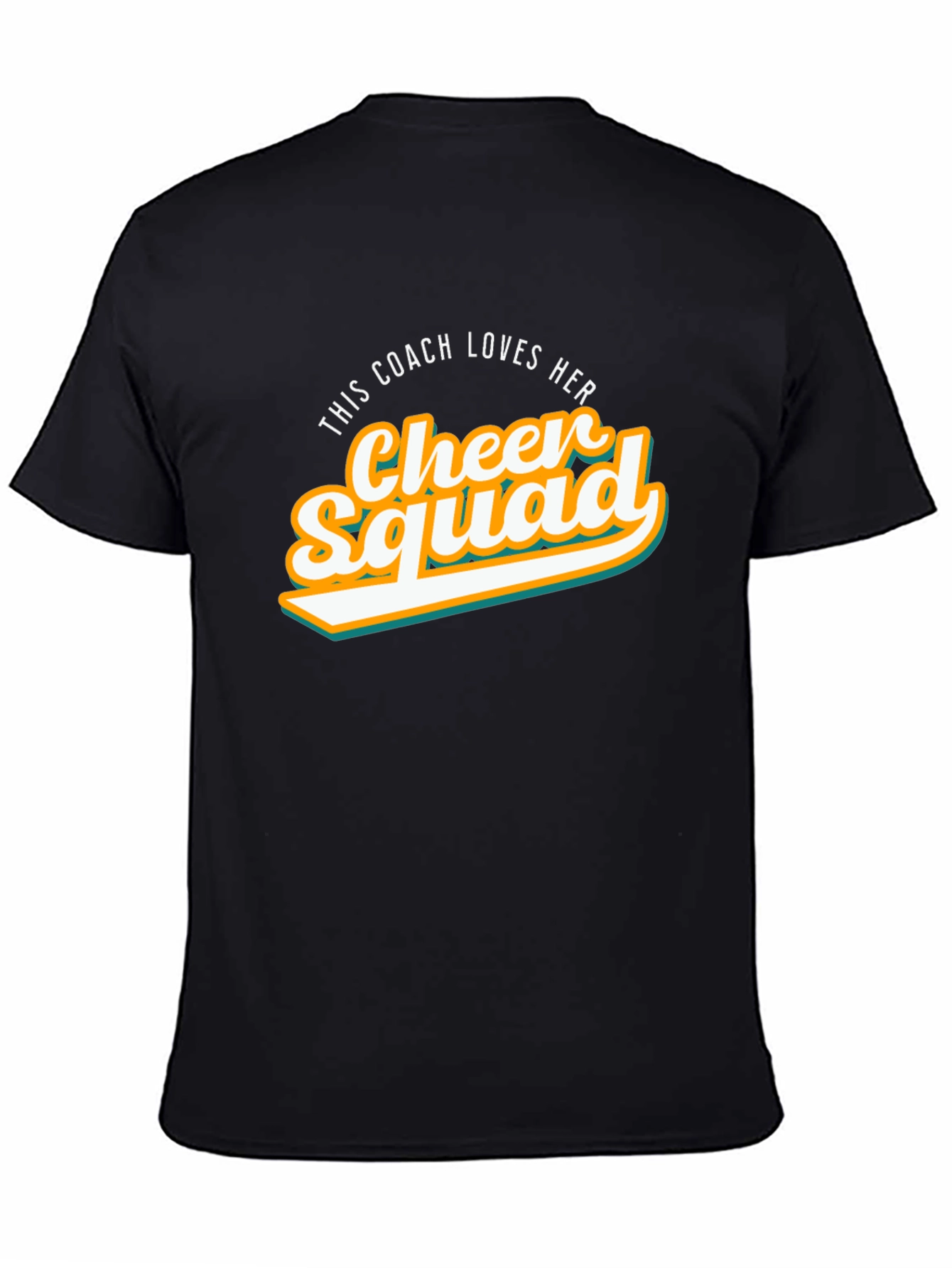 Black Cheer Squad Coach T-Shirt view 4
