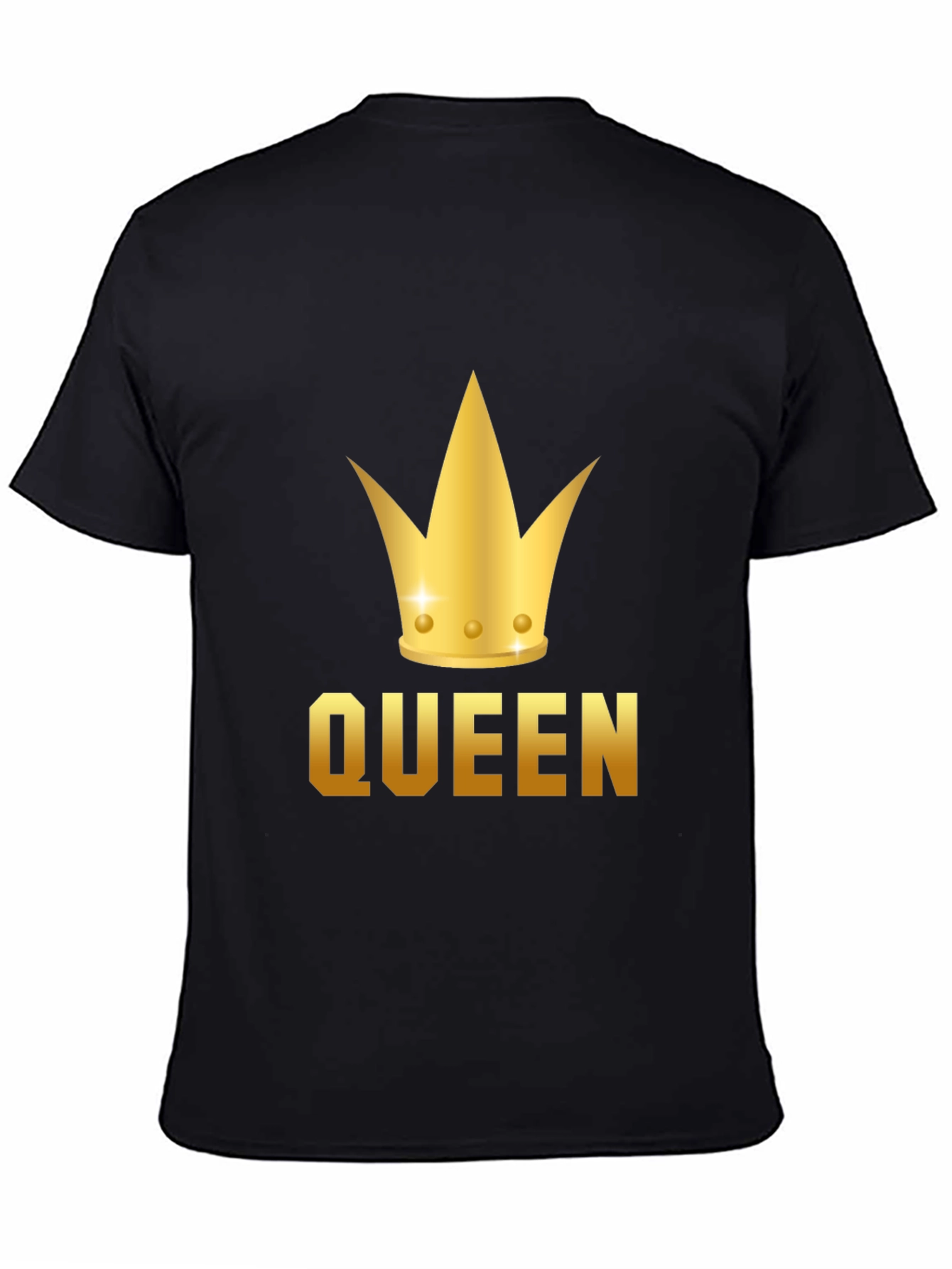 Black Queen Crown Graphic Tee - Black Cotton T-Shirt view 4