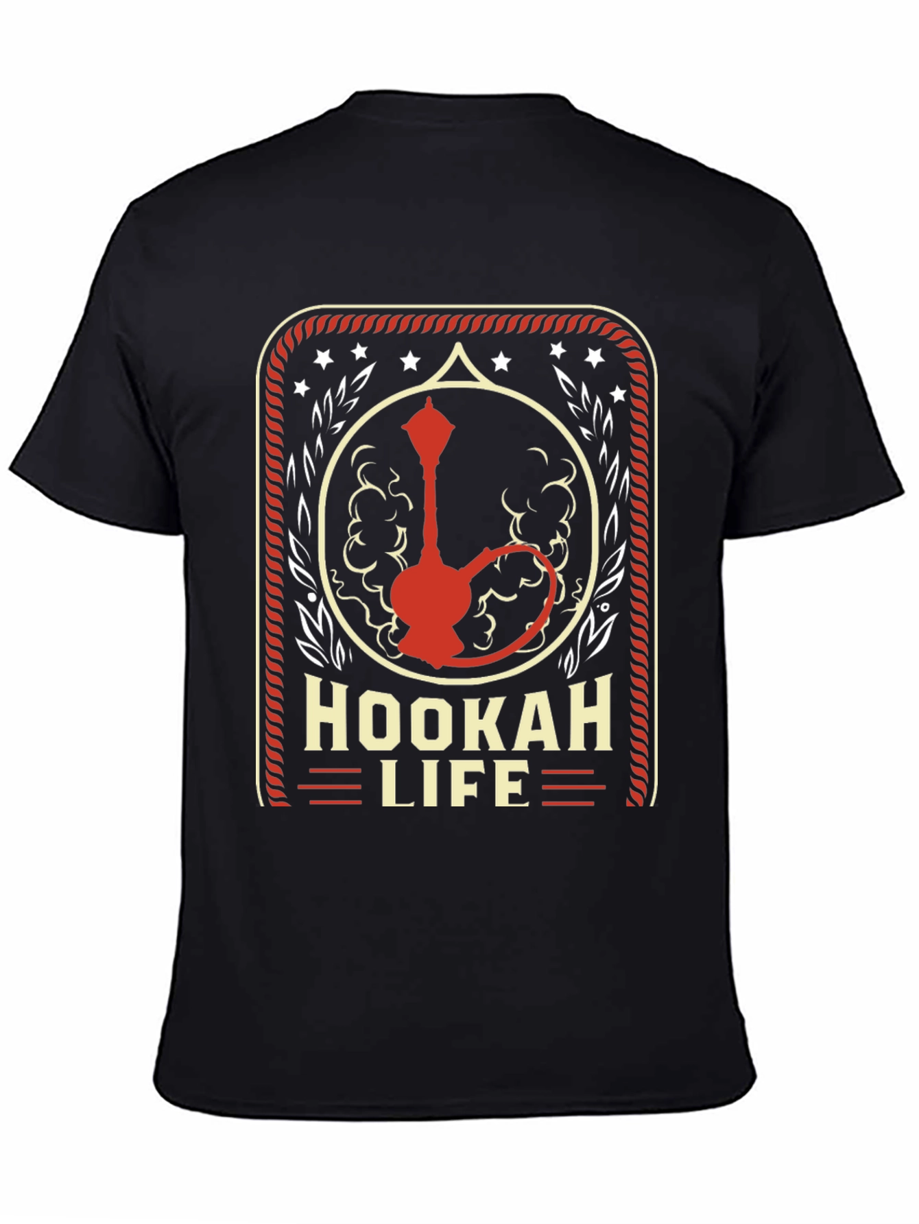 Black Hookah Life Graphic T-Shirt - Casual Wear view 4