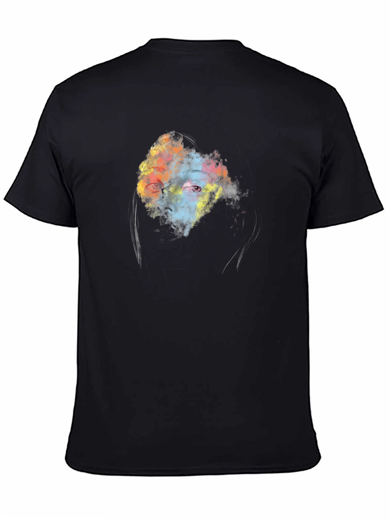 Black Abstract Eye Graphic Black T-Shirt view 4