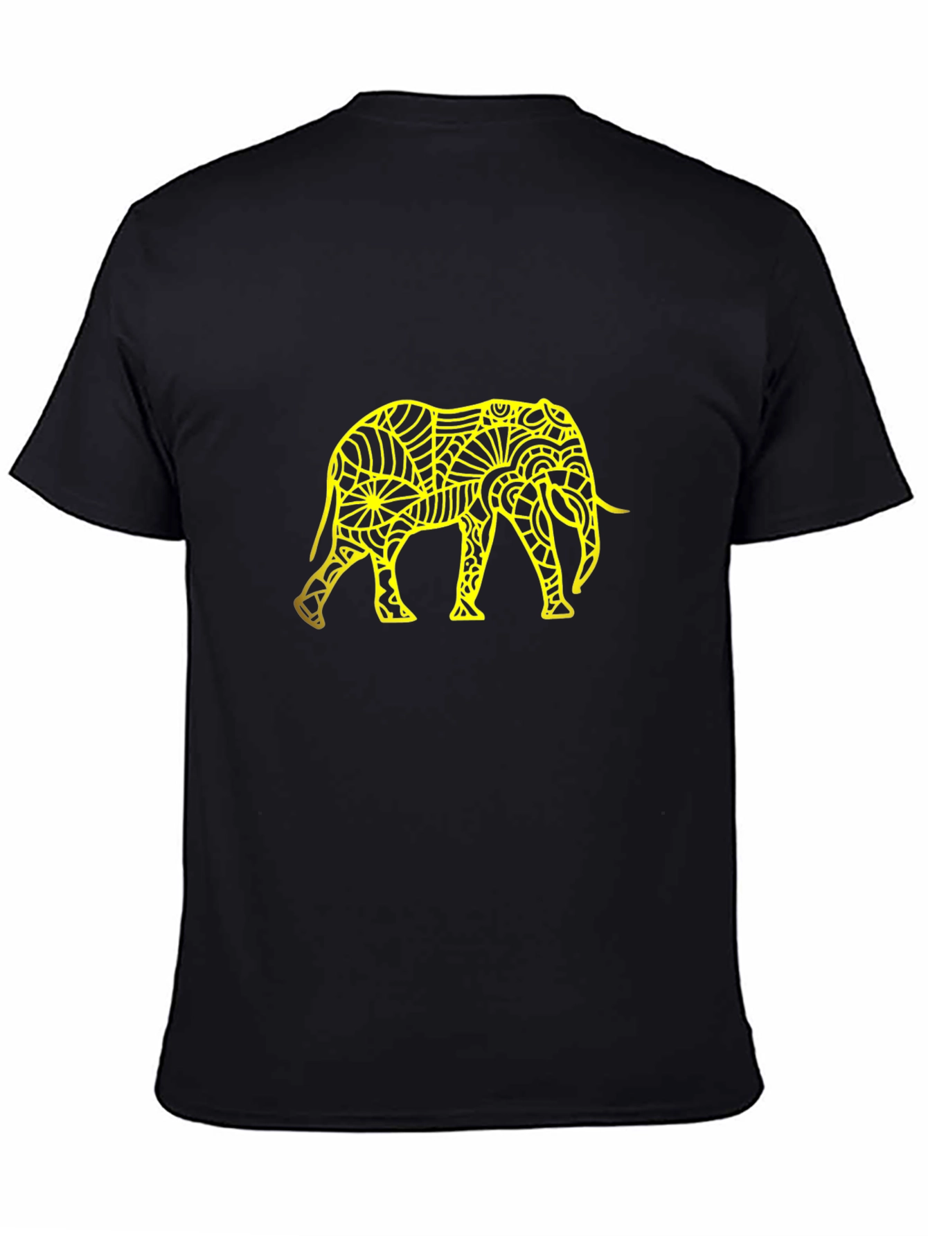 Black Abstract Elephant Graphic Tee - Black view 4