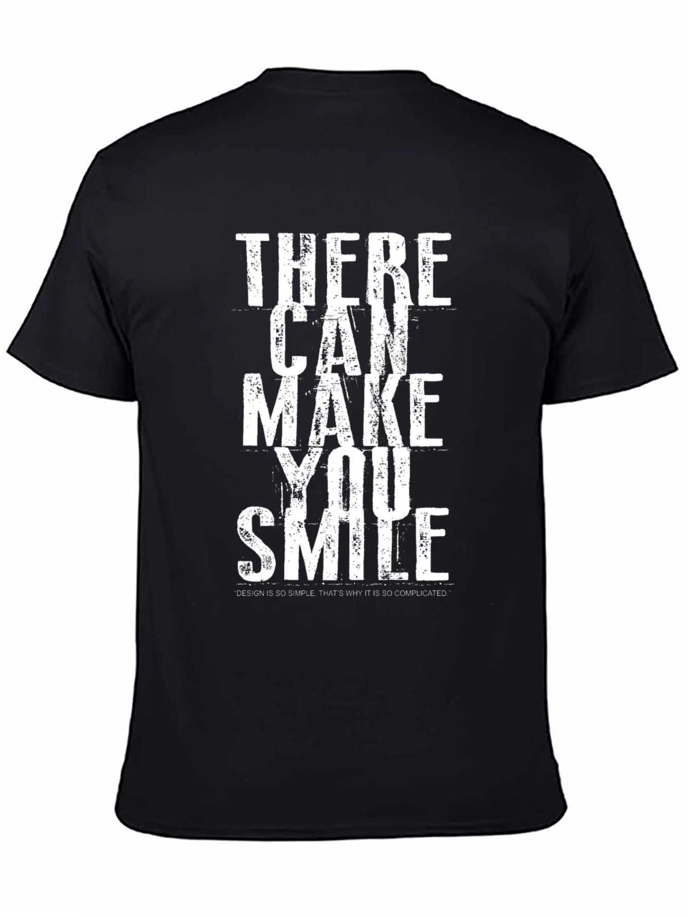 Black Smile Graphic Print Black T-Shirt view 4