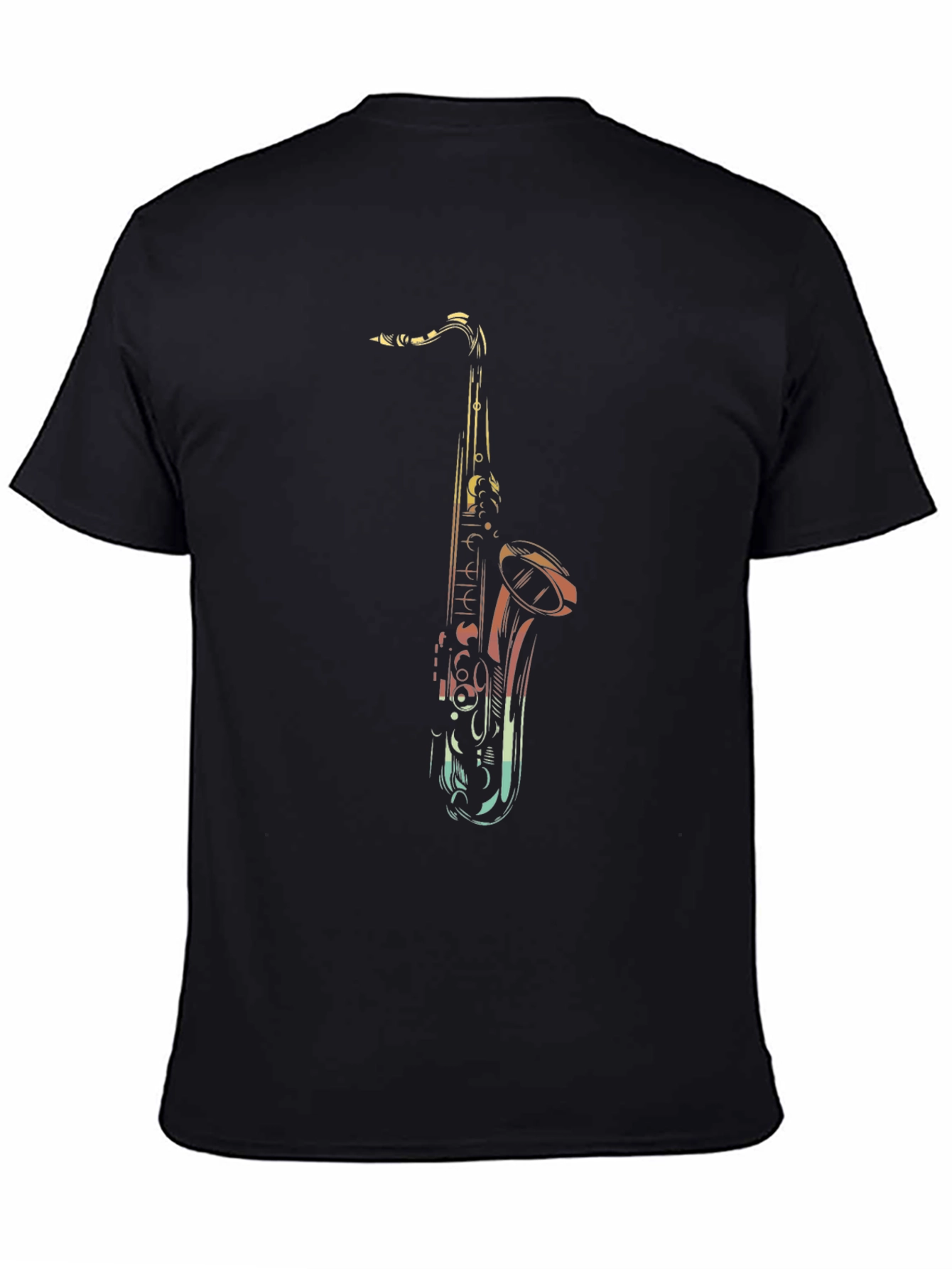 Black Saxophone Graphic Black T-Shirt | Music Lover Tee view 4