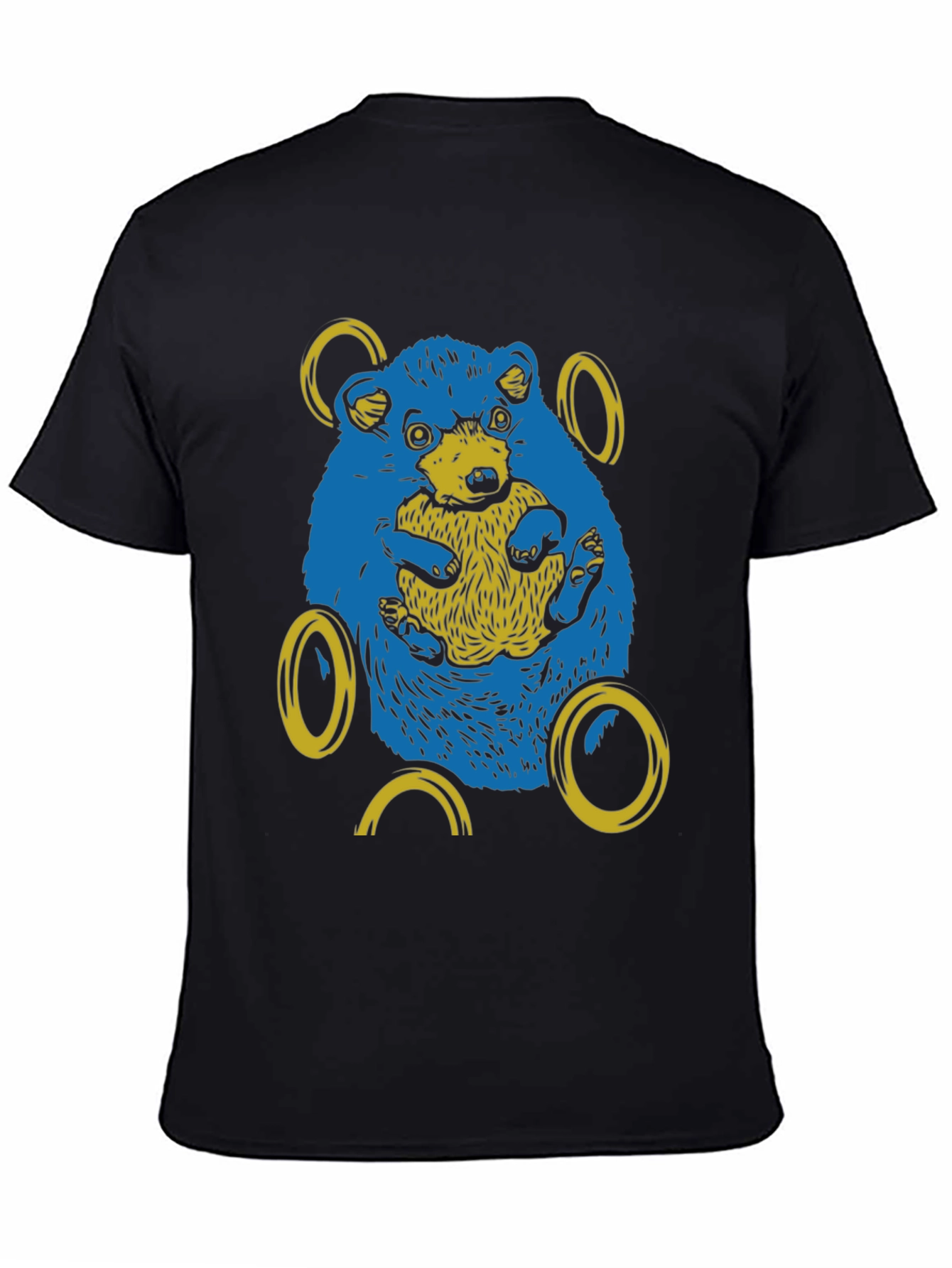 Black Sonic Hedgehog Graphic Tee - Black Cotton Shirt view 4