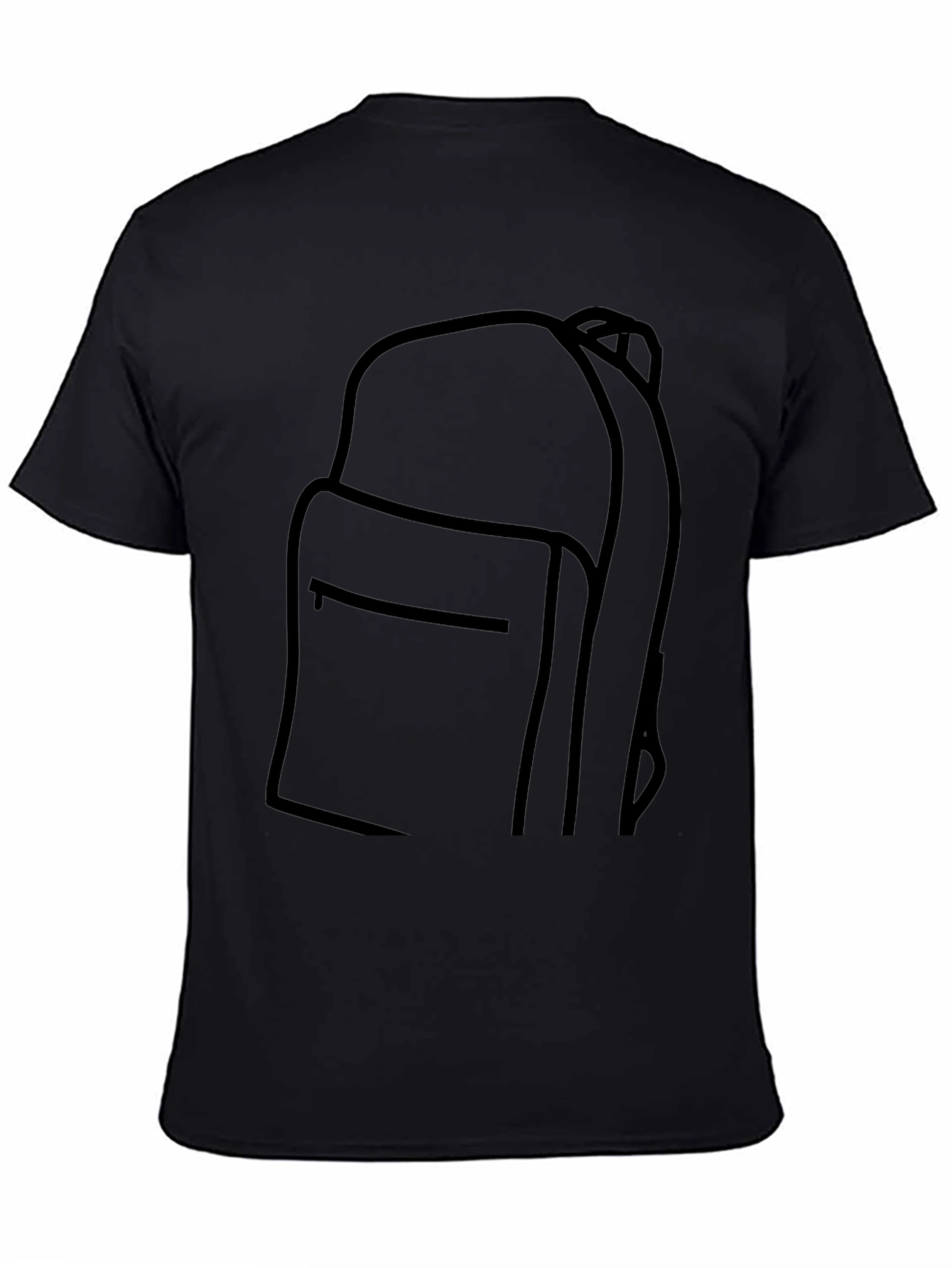 Black Backpack Graphic Tee - Casual Black T-Shirt view 4