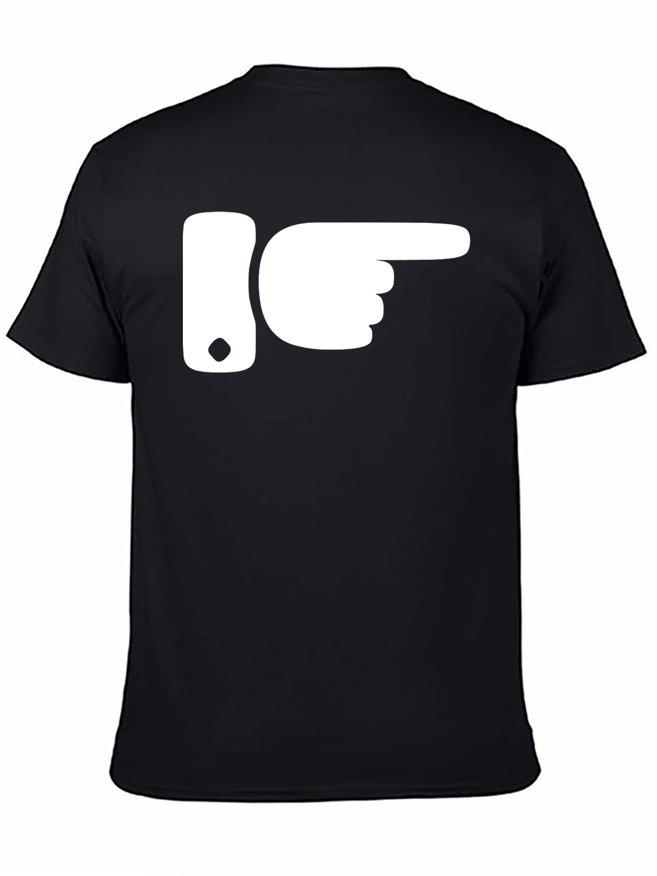 Black Pointing Finger Graphic Tee - Novelty Humor Shirt view 4