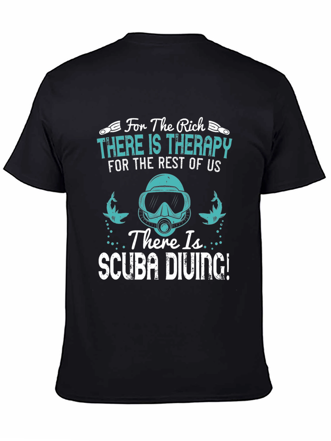 Black Funny Scuba Diving T-Shirt: Therapy Alternative view 4
