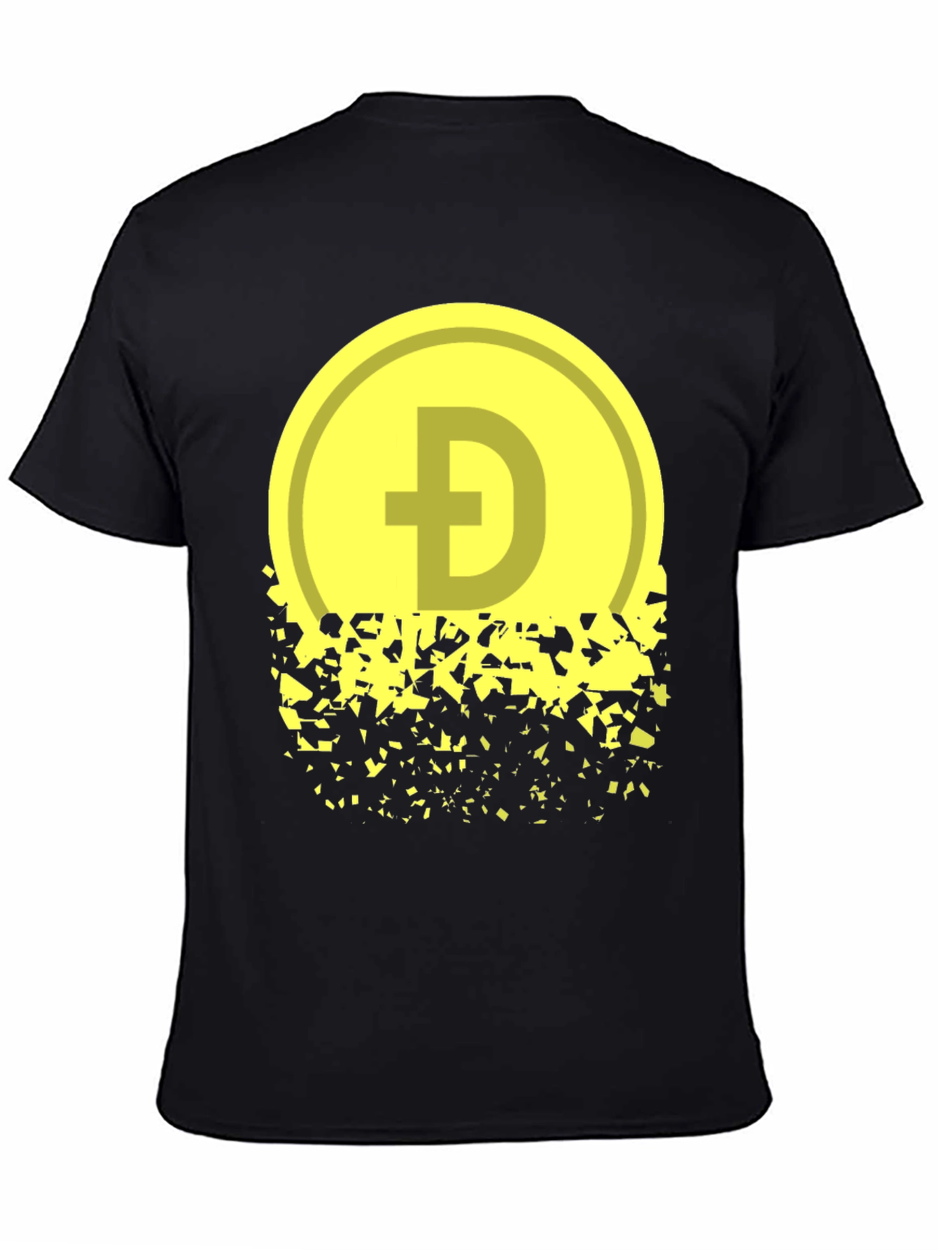 Black Dogecoin Fading Graphic Tee - Crypto Inspired Apparel view 4