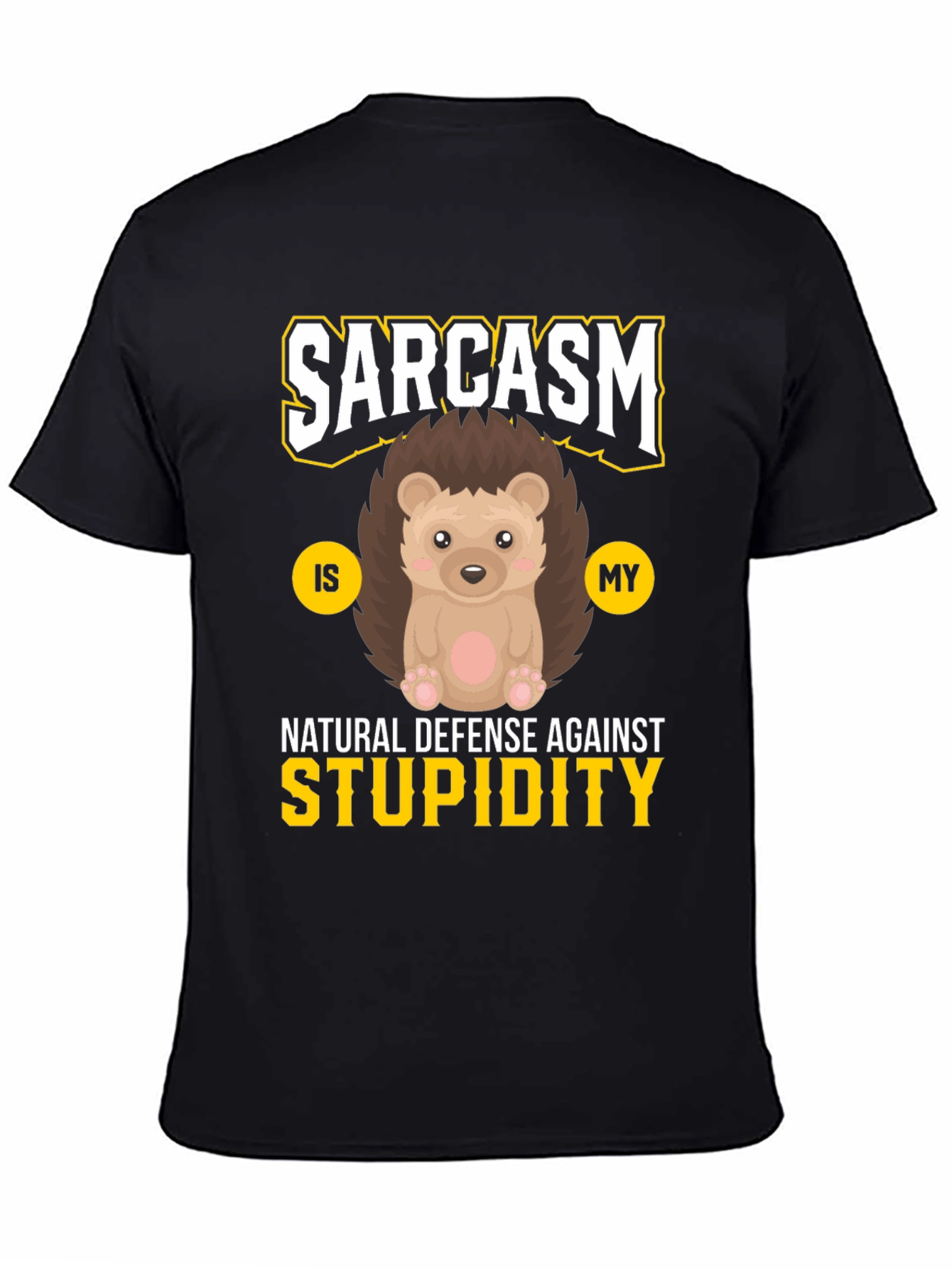 Black Sarcasm Hedgehog T-Shirt view 4