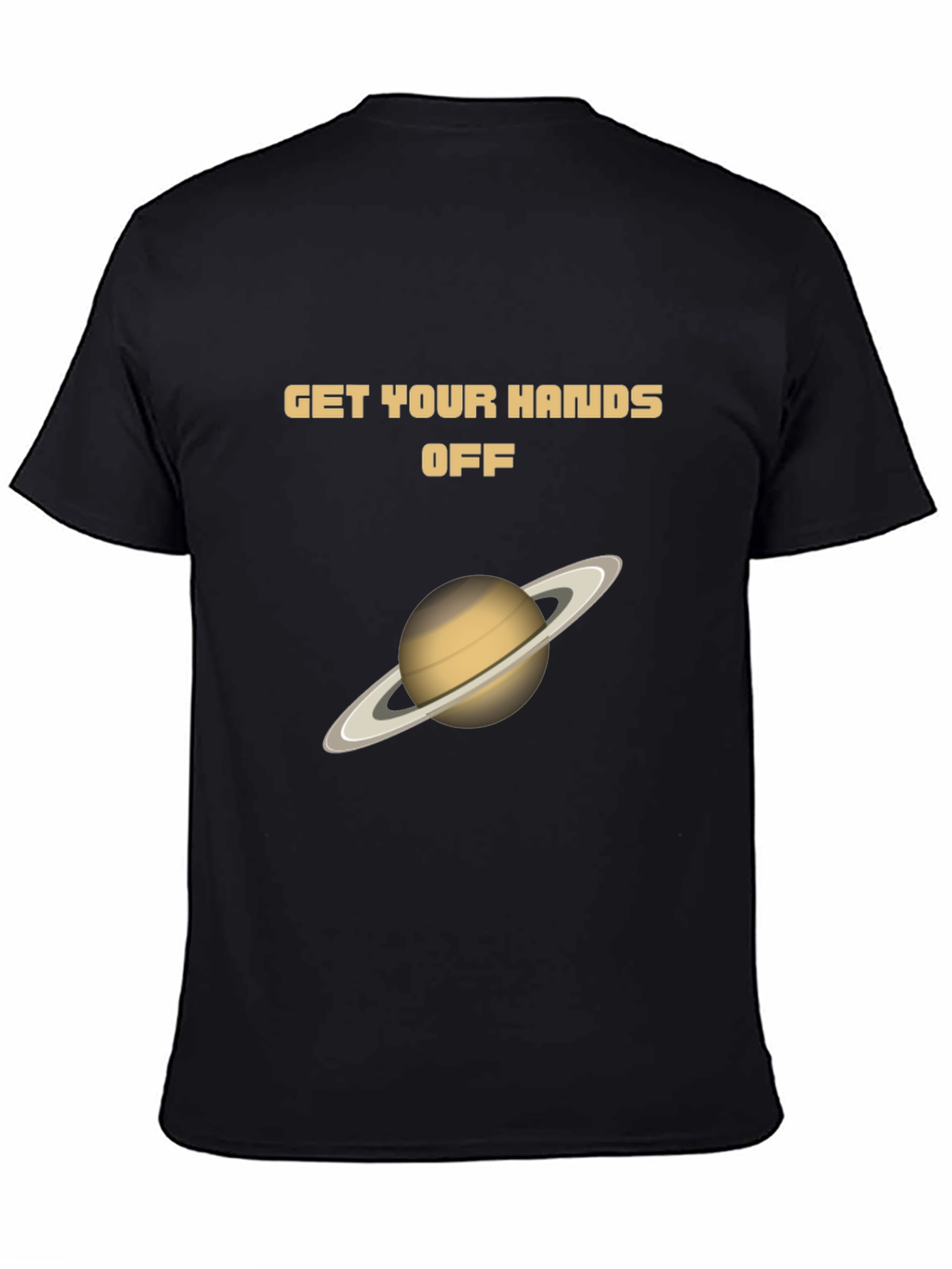 Black Get Your Hands Off Saturn Graphic T-Shirt view 4