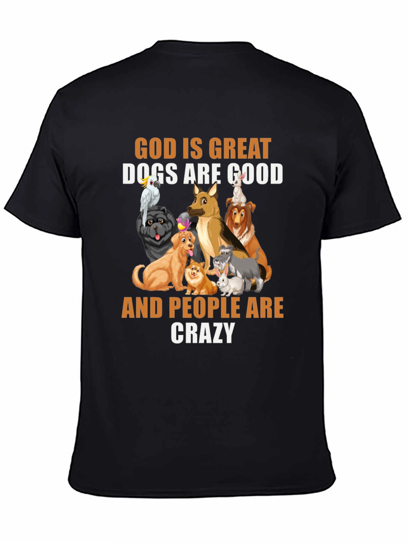 Black God Is Great Dogs Are Good T-Shirt view 4