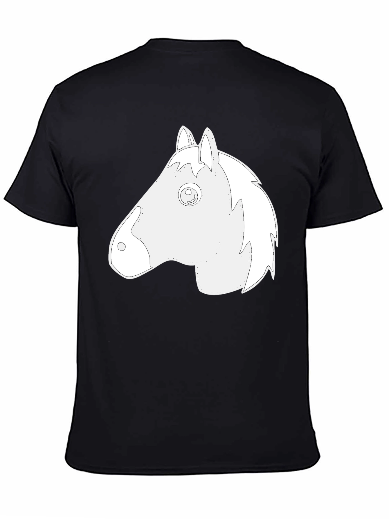 Black Black T-Shirt with Horse Head Graphic view 4