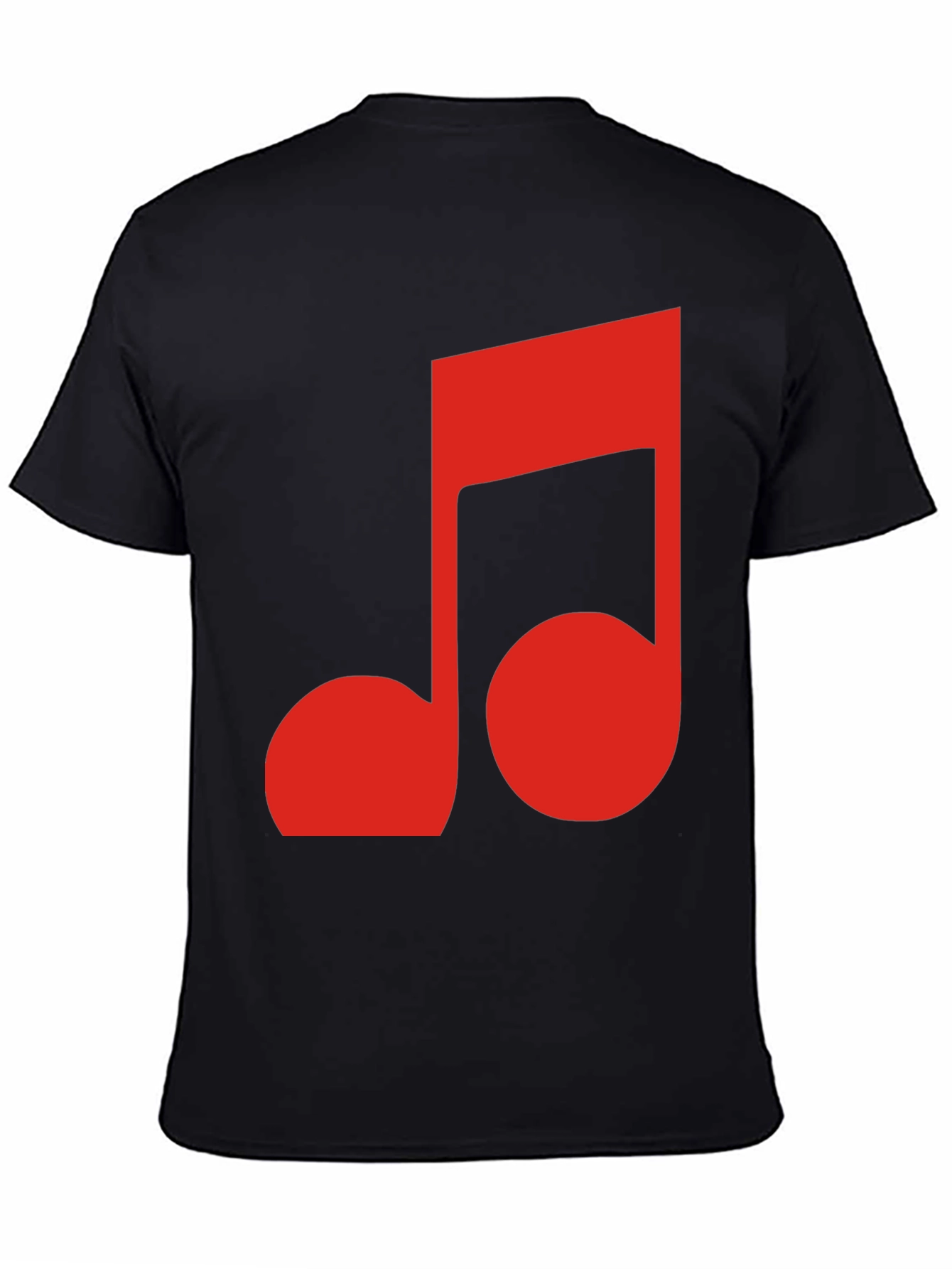 Black Red Music Note Graphic Black T-Shirt view 4