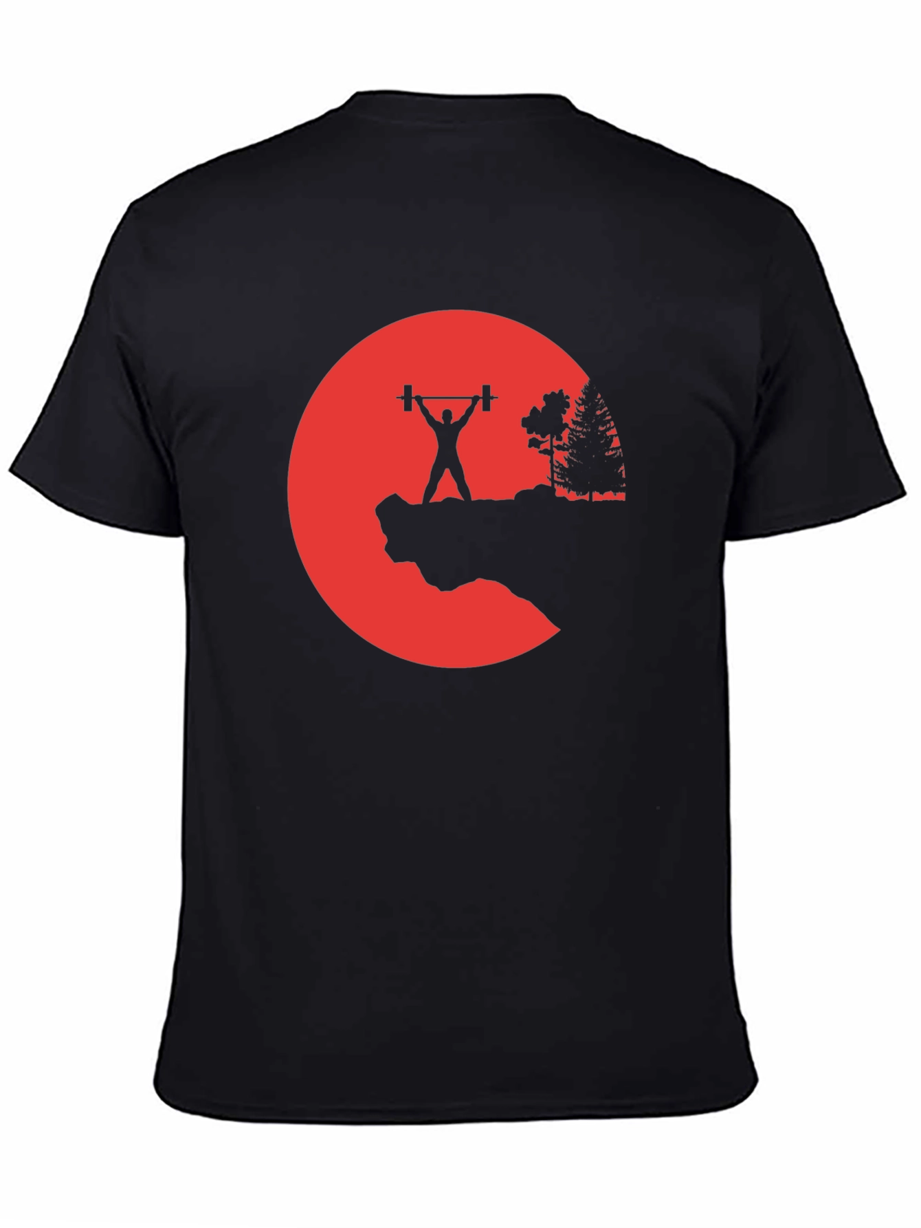 Black Weightlifting Silhouette Graphic T-Shirt view 4