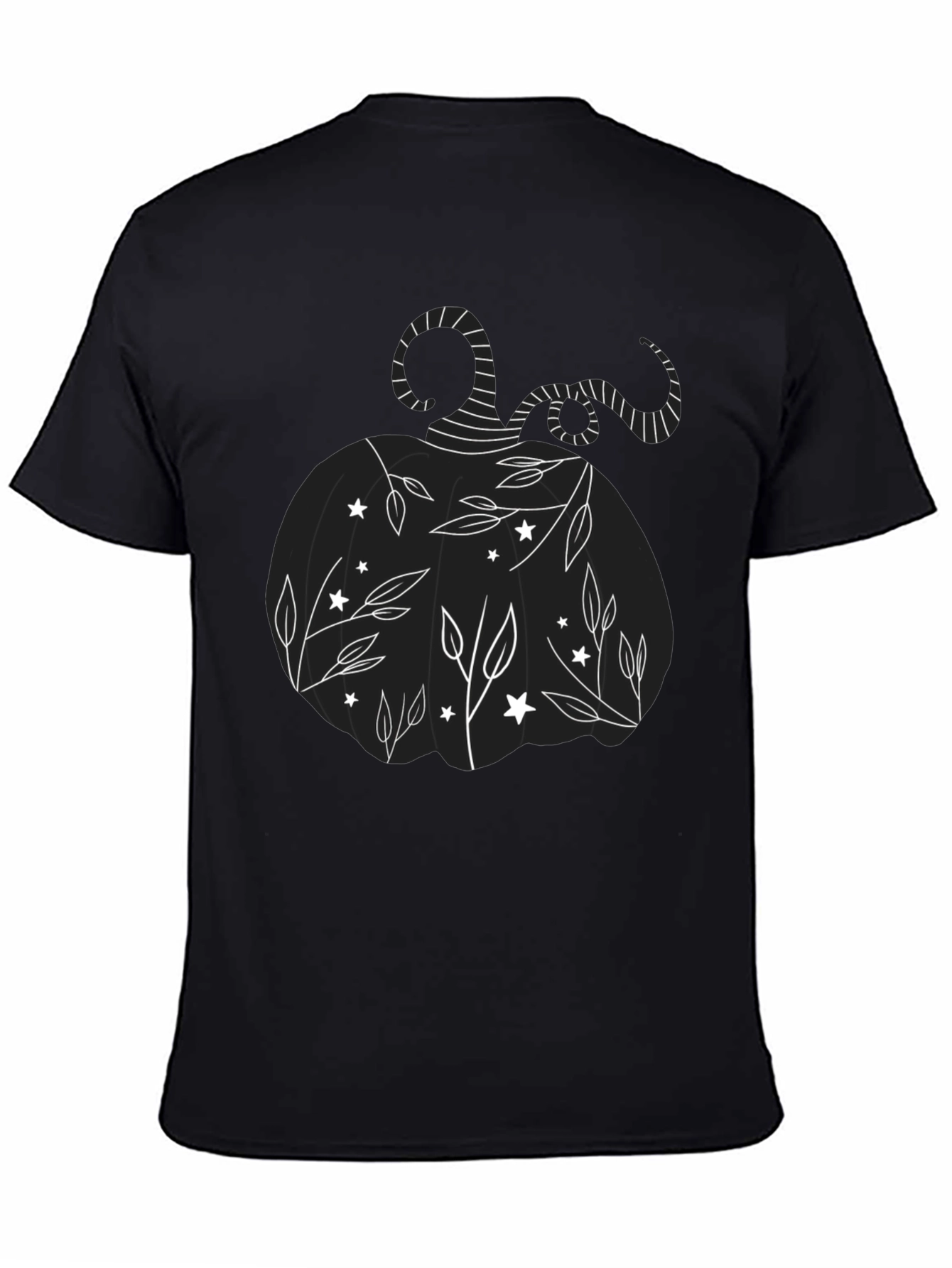 Black Whimsical Pumpkin T-Shirt - Halloween Style view 4