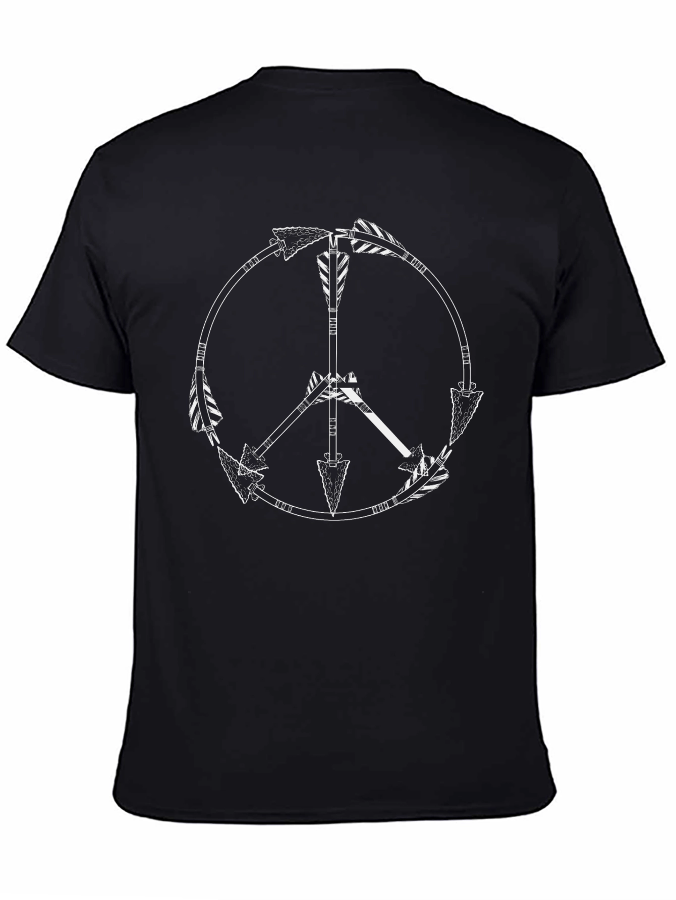 Black Peace Sign Arrow T-Shirt view 4
