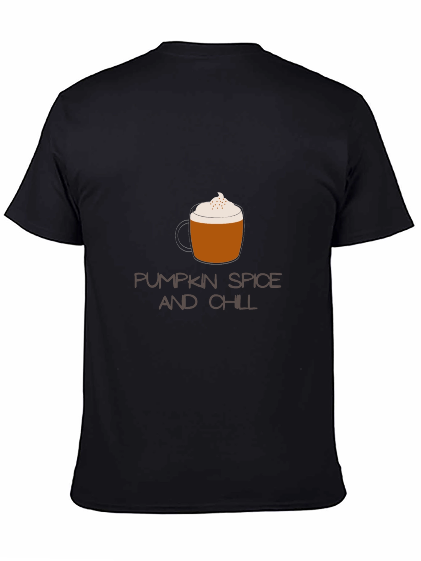Black Pumpkin Spice and Chill Graphic Tee view 4