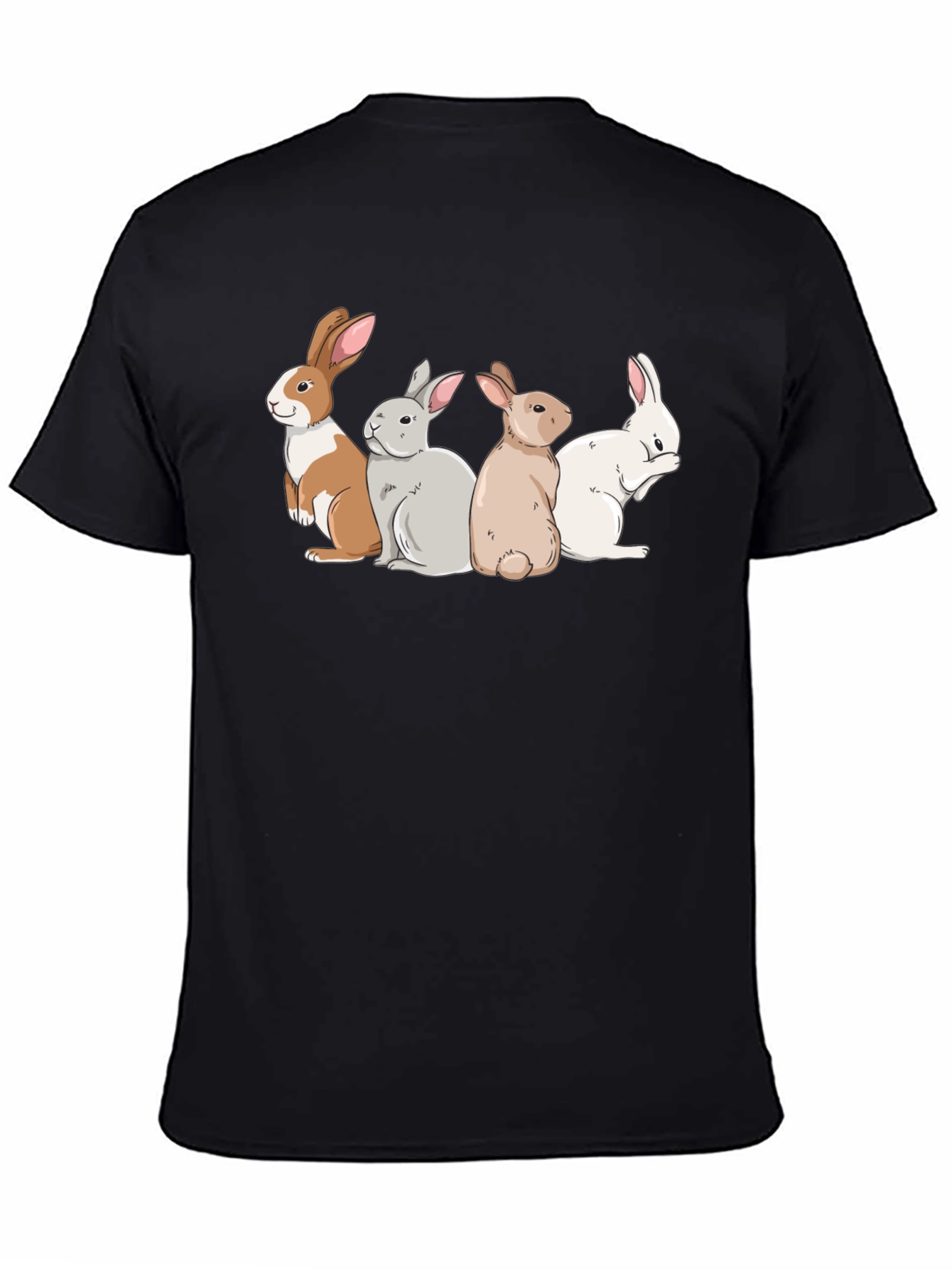 Black Bunny Squad Graphic Tee - Soft Cotton T-Shirt view 4