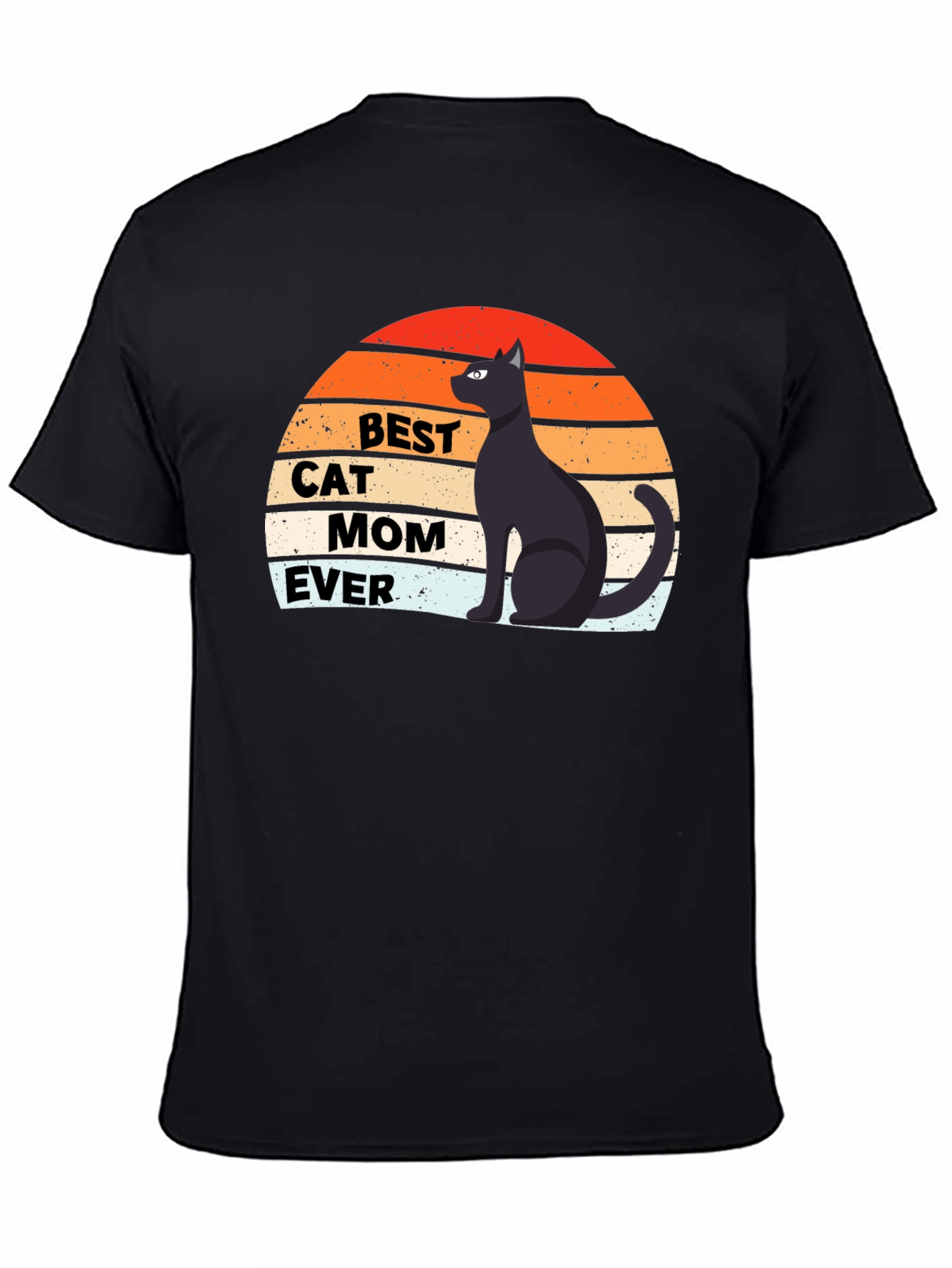 Black Best Cat Mom Ever Graphic Tee view 4