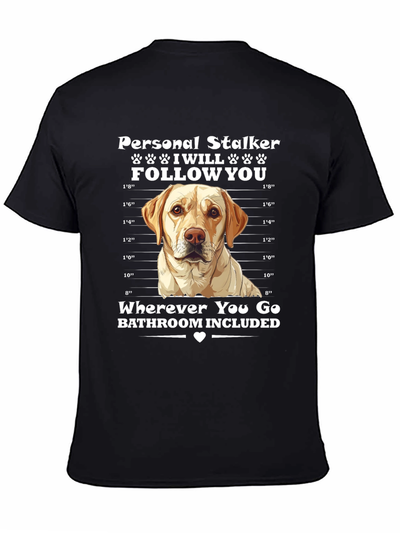 Black Personal Stalker Dog T-Shirt view 4