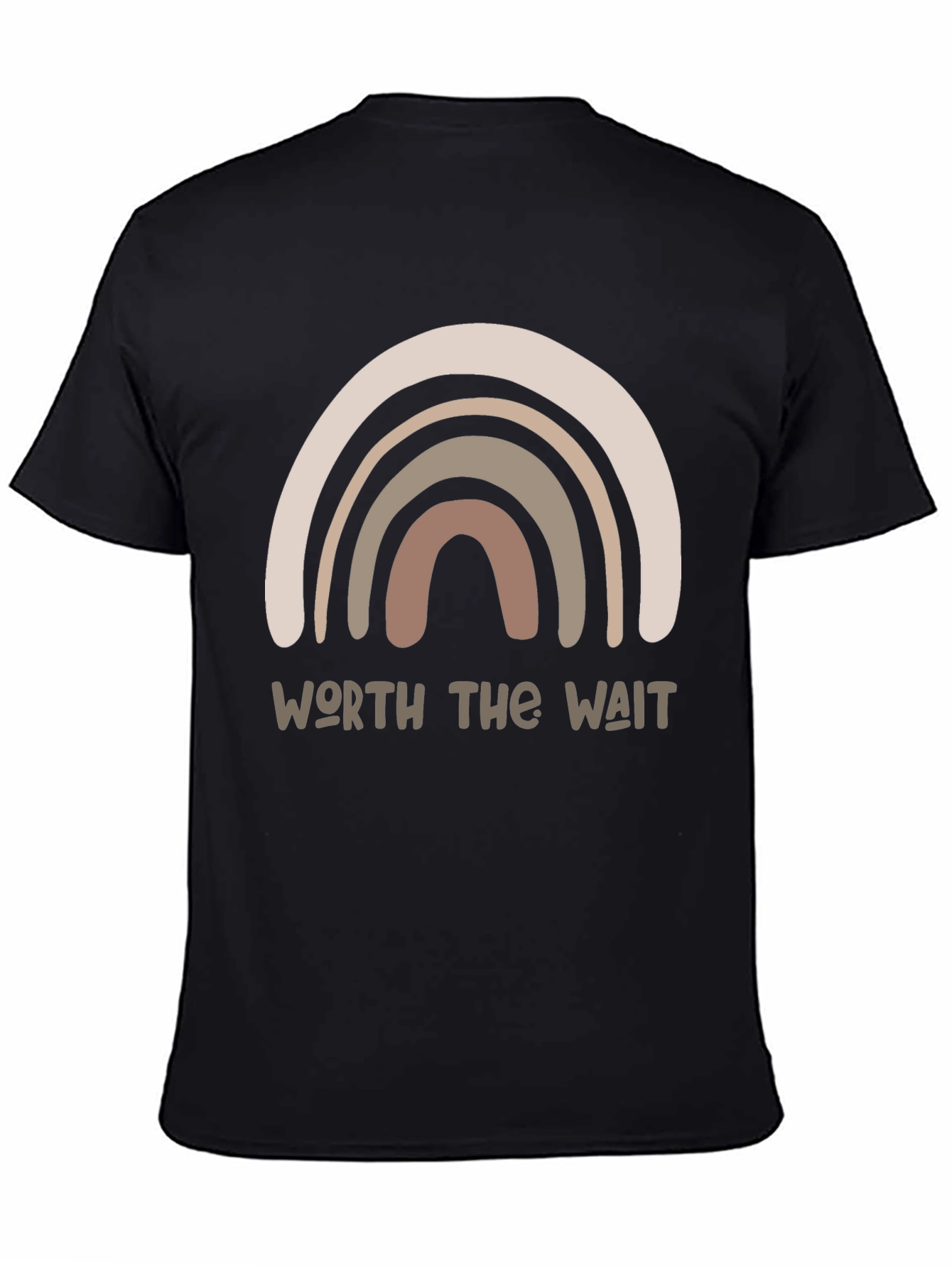 Black Worth the Wait Rainbow Graphic Tee - Unisex view 4