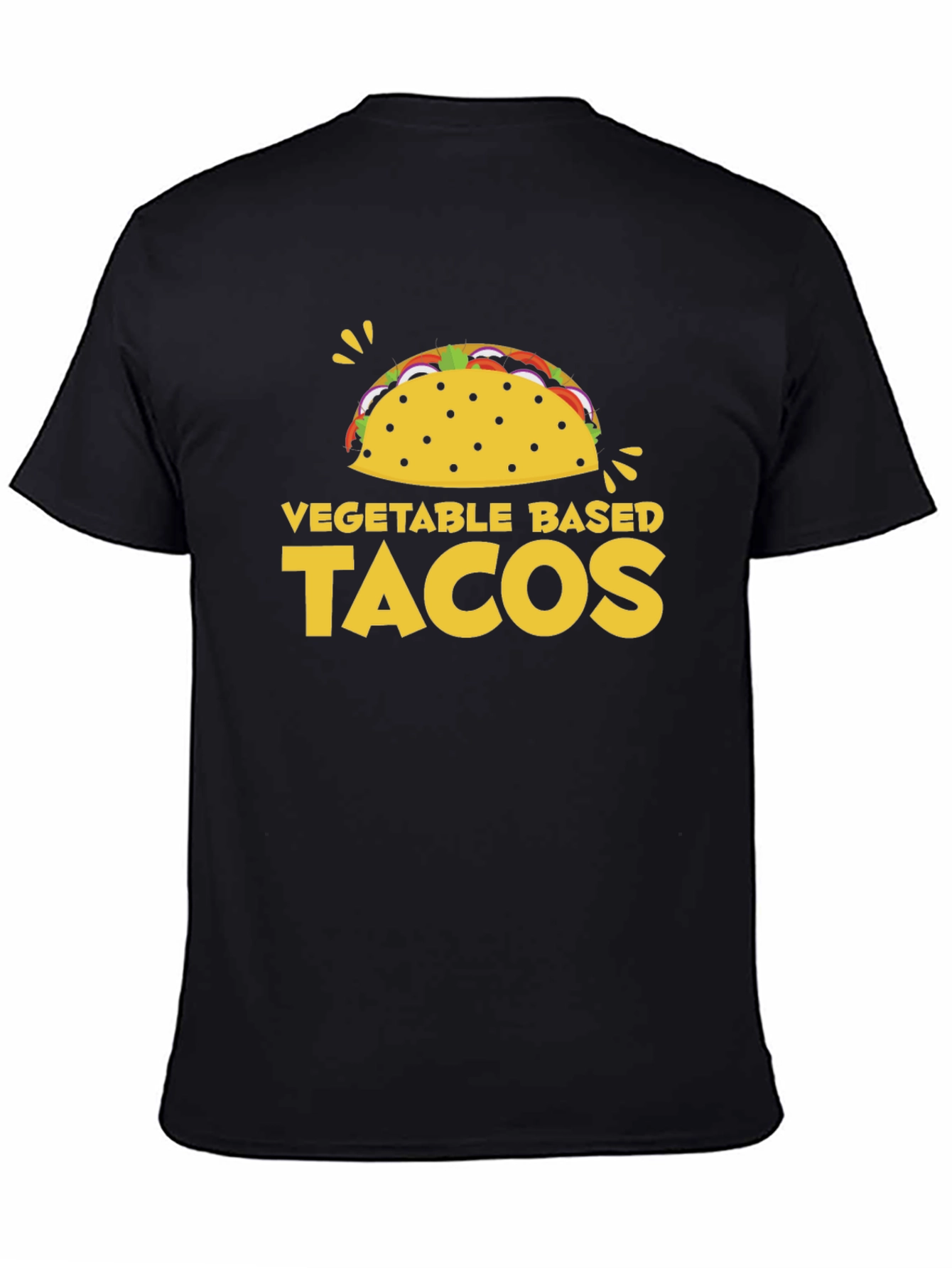 Black Vegetable Based Tacos Graphic T-Shirt view 4