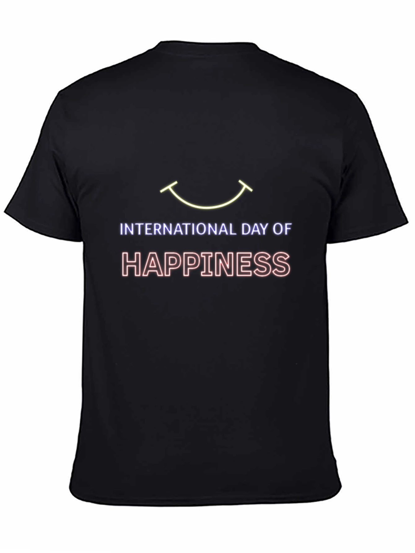Black International Day of Happiness Graphic T-Shirt view 4