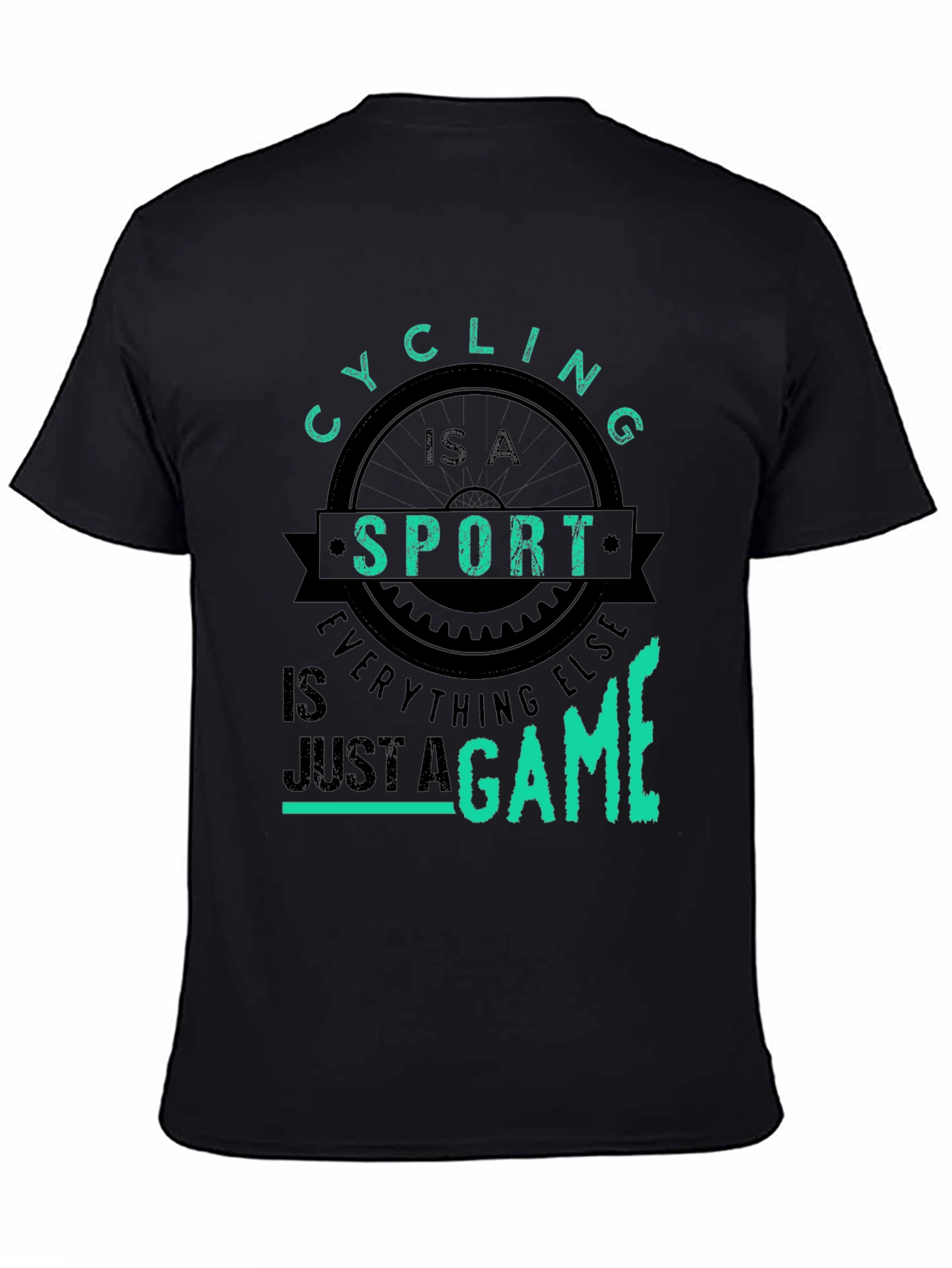 Black Cycling is a Sport T-Shirt view 4