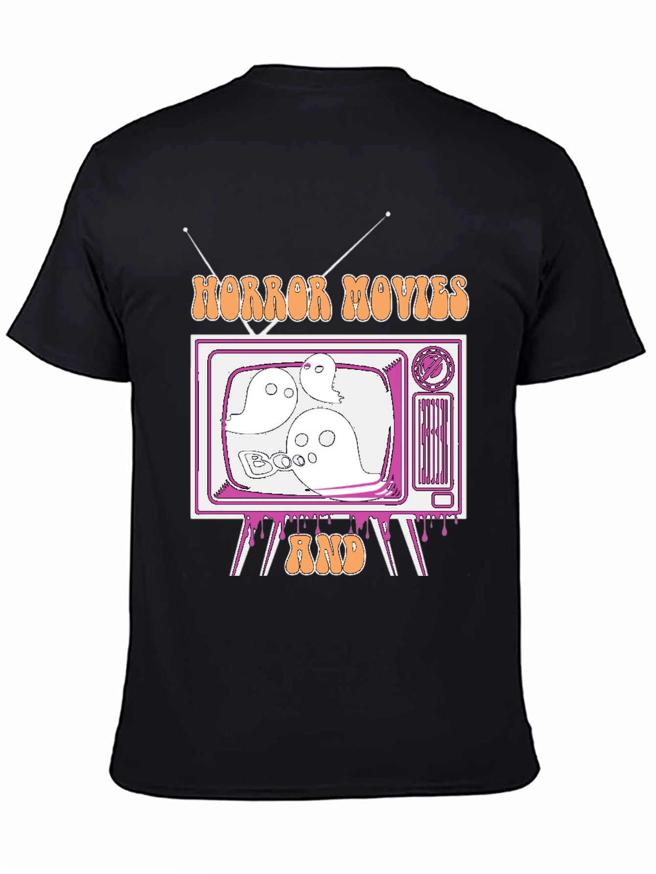 Black Horror Movies & Chill Graphic Tee view 4