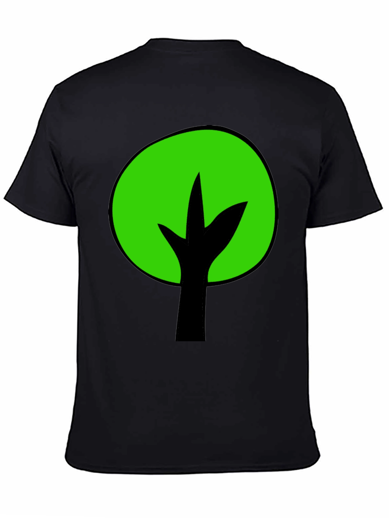 Black Green Tree Graphic Tee - Black Cotton Blend view 4