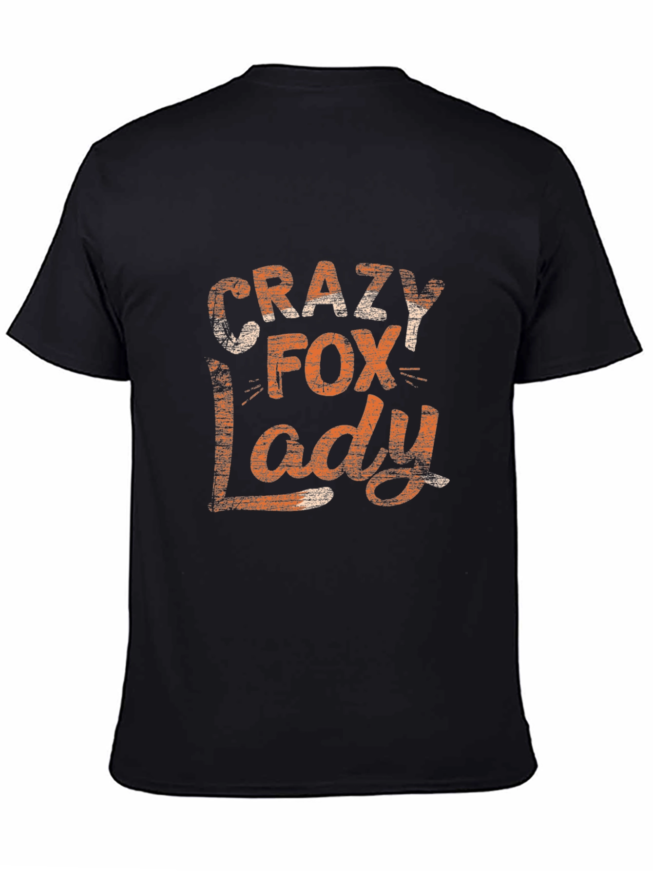 Black Crazy Fox Lady Graphic Tee - Unisex view 4