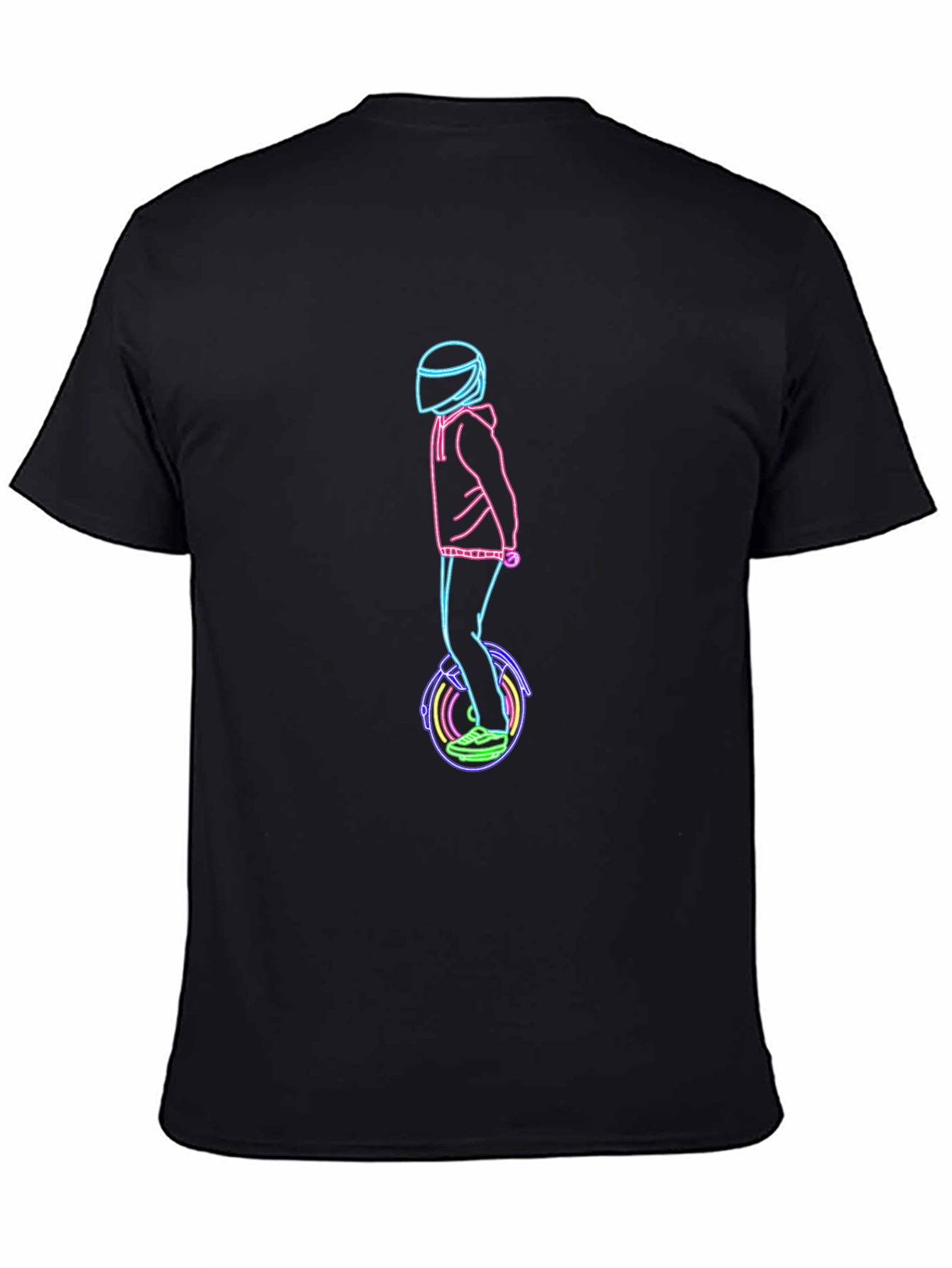 Black Neon Rider T-Shirt - Unique Graphic Tee view 4