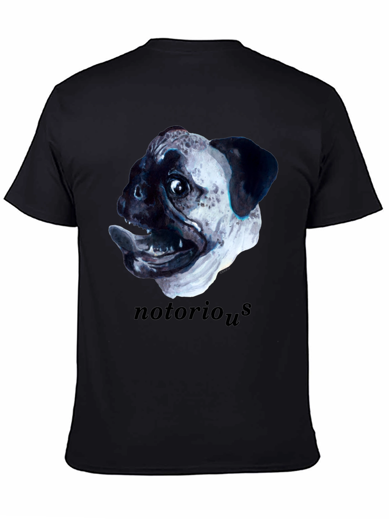Black Notorious Pugs T-Shirt - Funny Dog Tee view 4