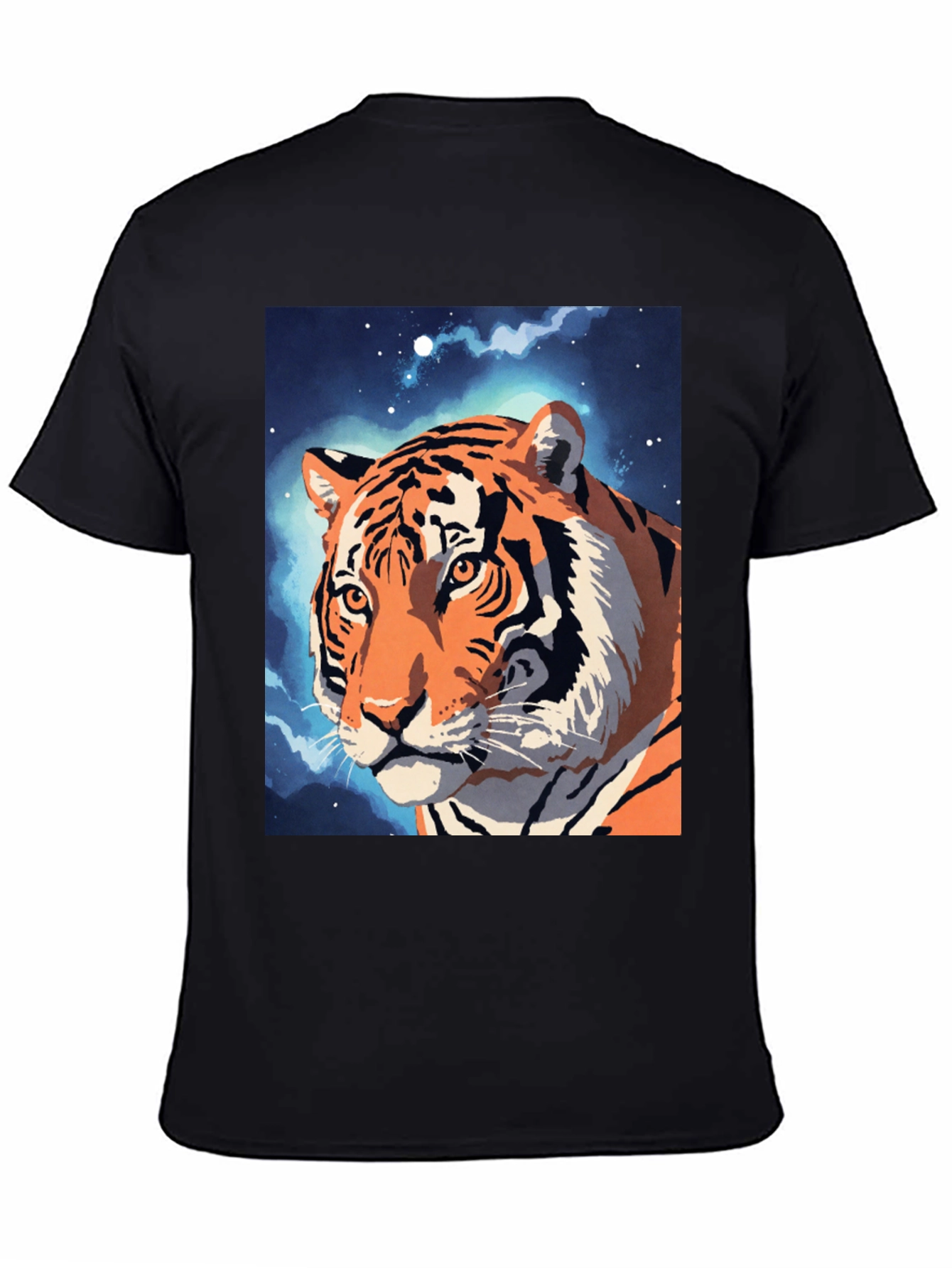 Black Tiger Galaxy Graphic Tee - Cool Animal Design view 4