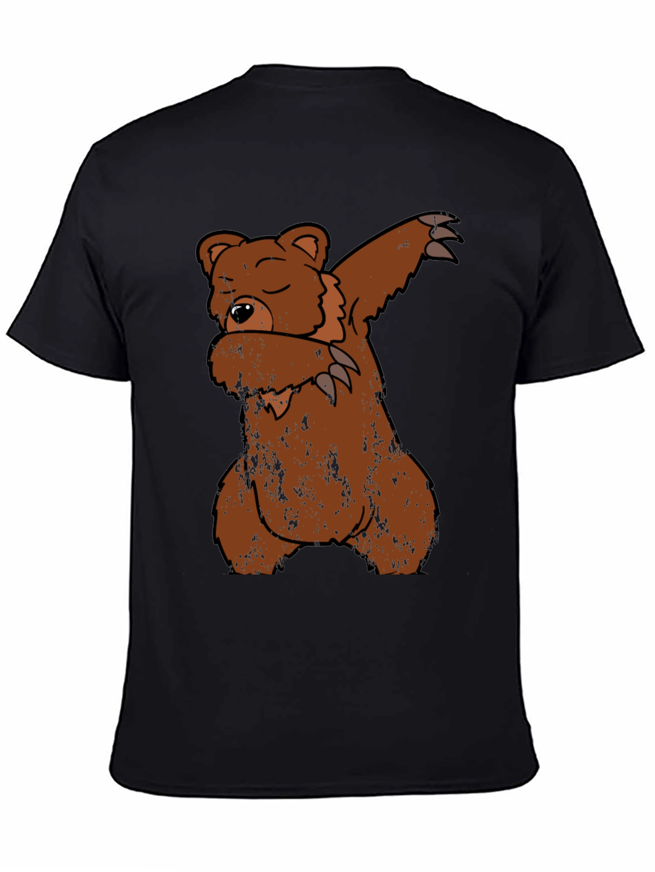 Black Dabbing Bear Graphic T-Shirt view 4
