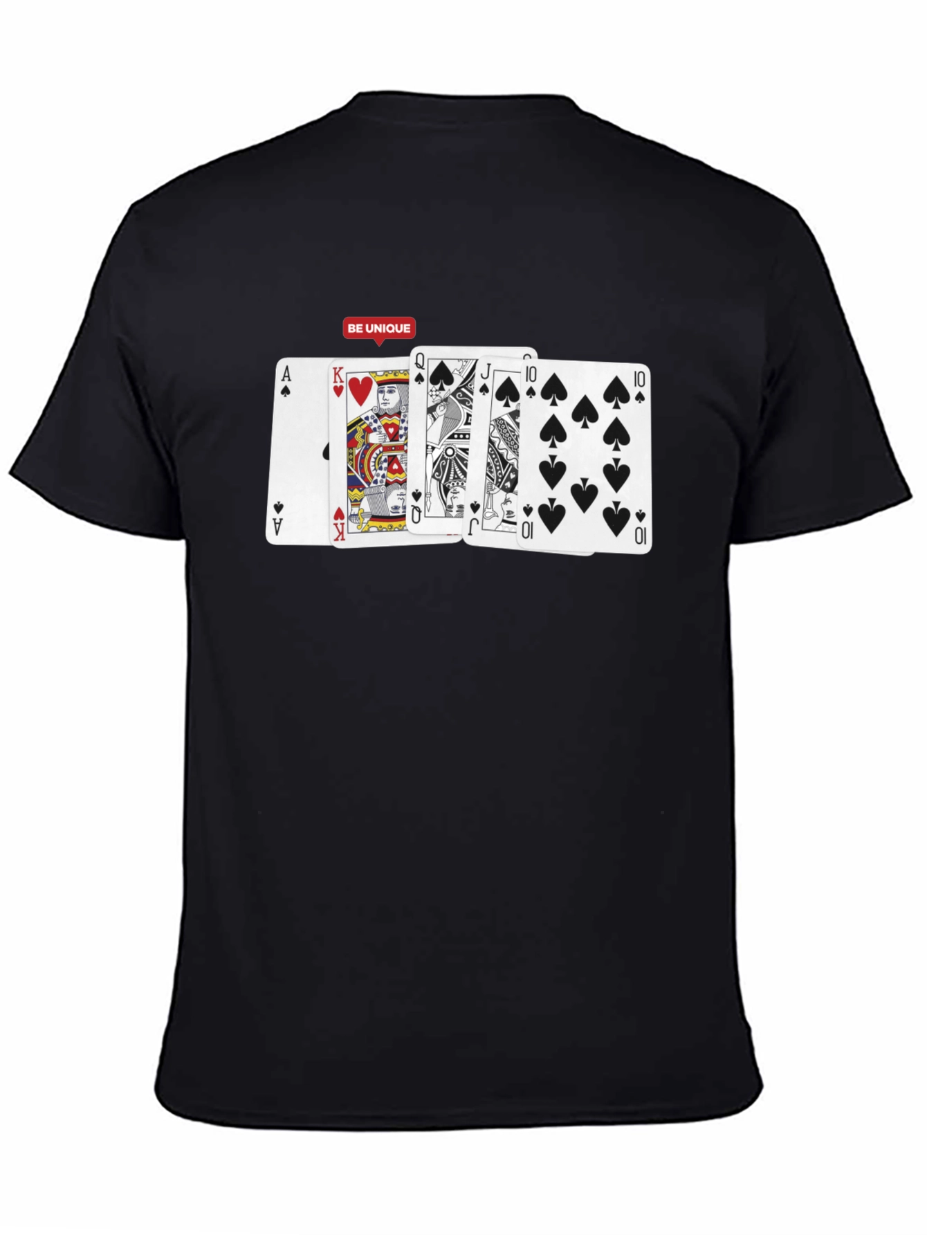 Black Poker Hand T-Shirt: Be Unique Card Design view 4