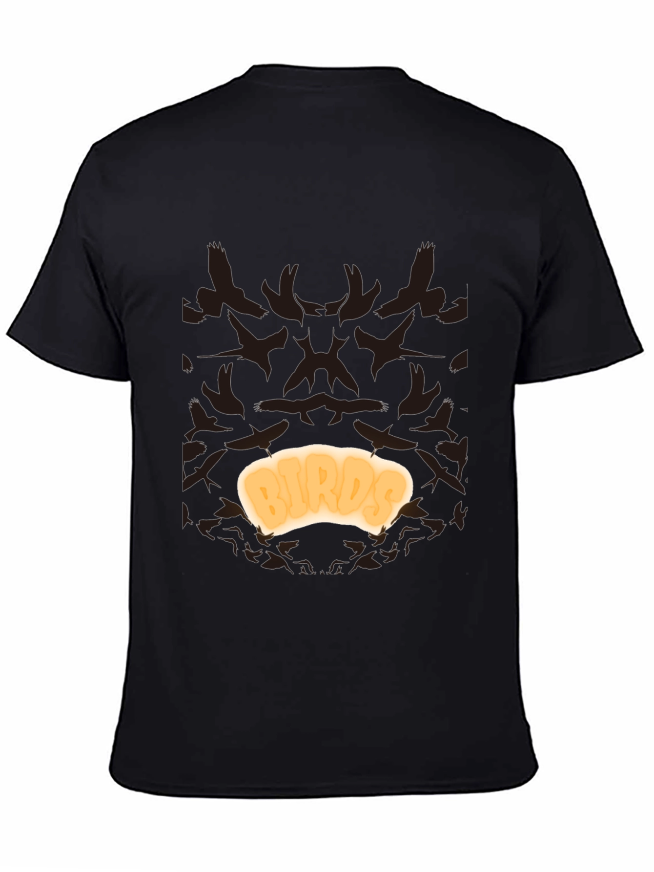 Black Birds T-Shirt - Black Cotton Tee with Unique Design view 4