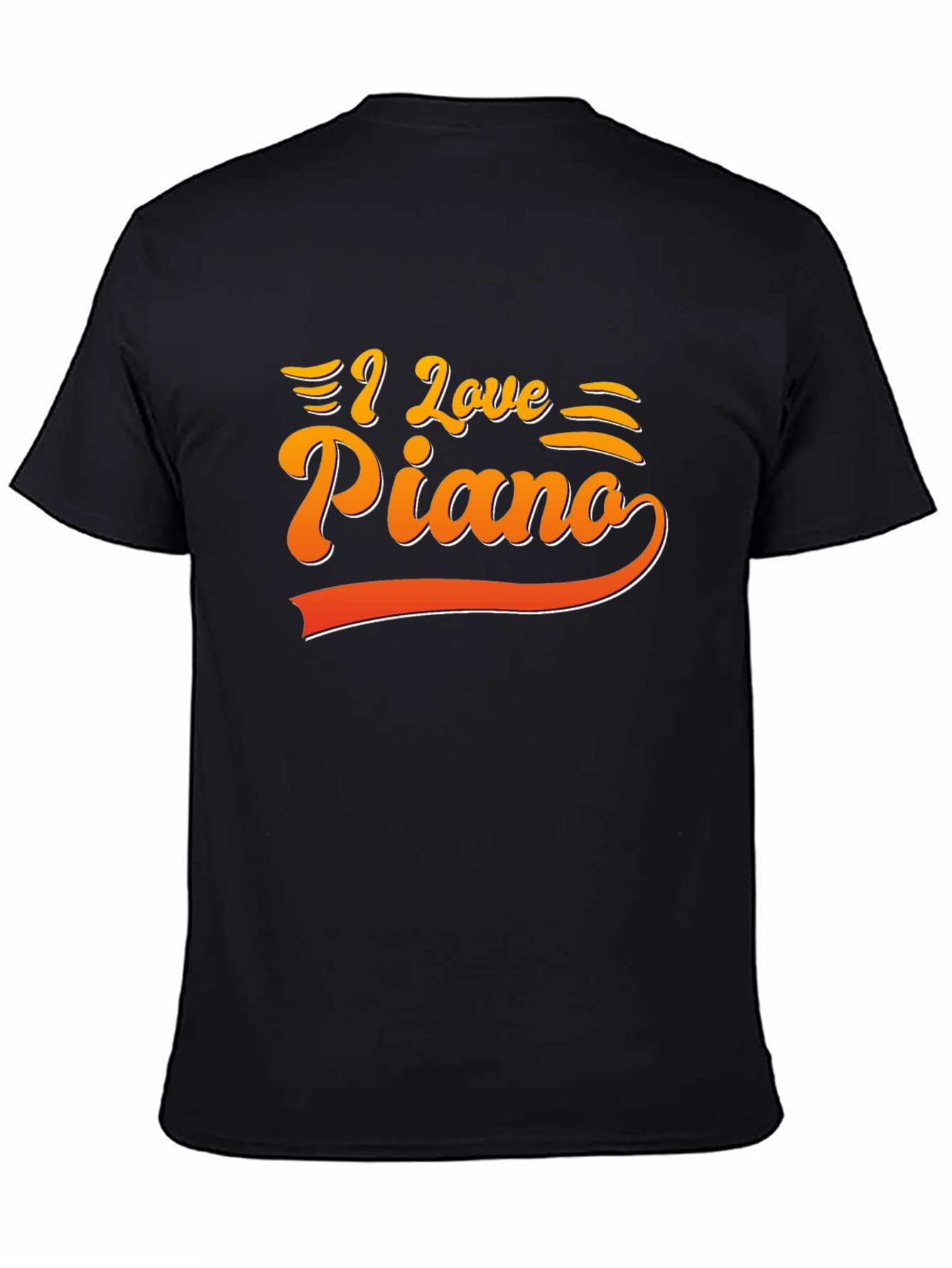 Black I Love Piano Graphic Tee - Music Lover's T-Shirt view 4