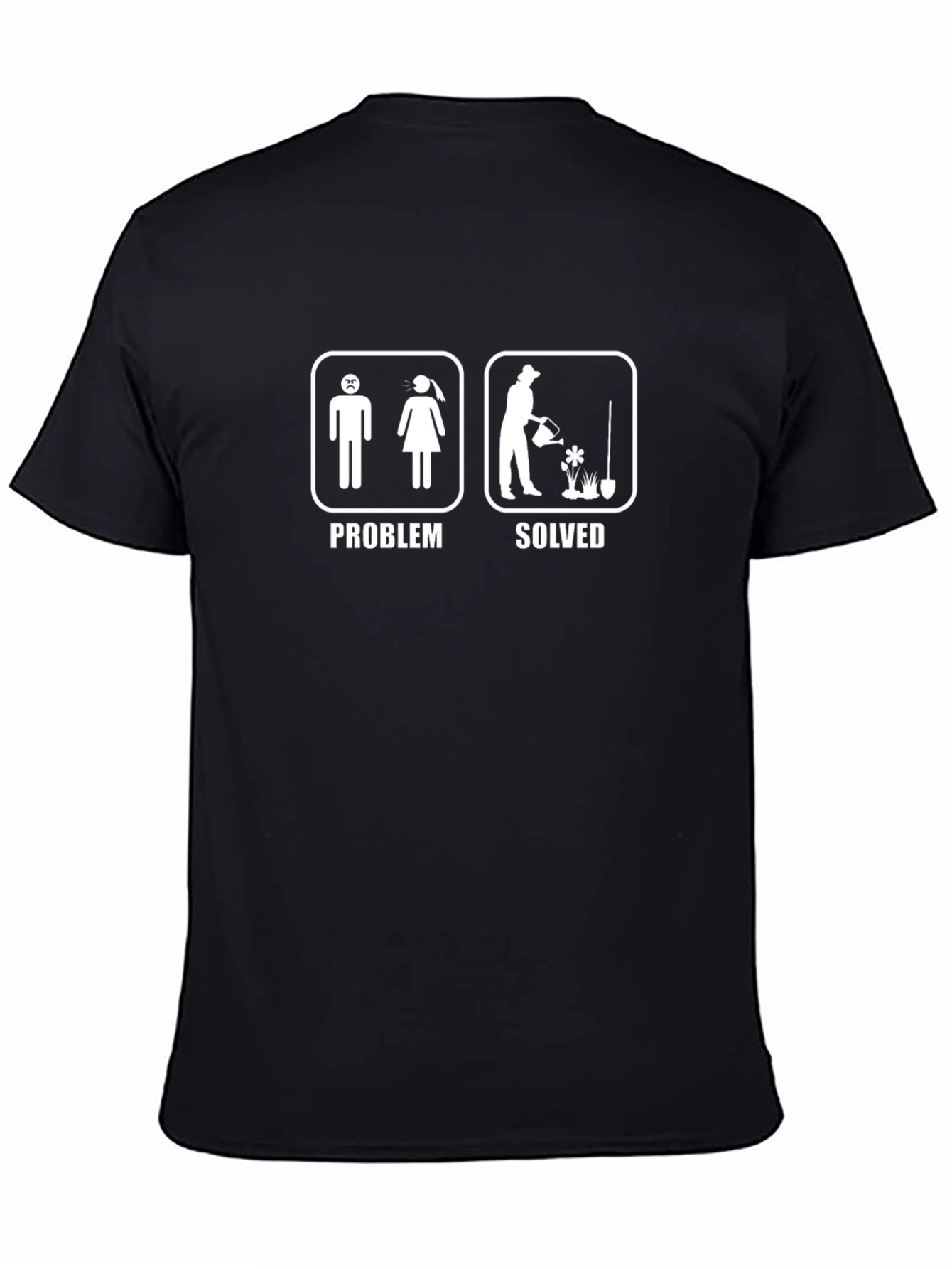 Black Problem Solved T-Shirt - Funny Gardening Tee view 4