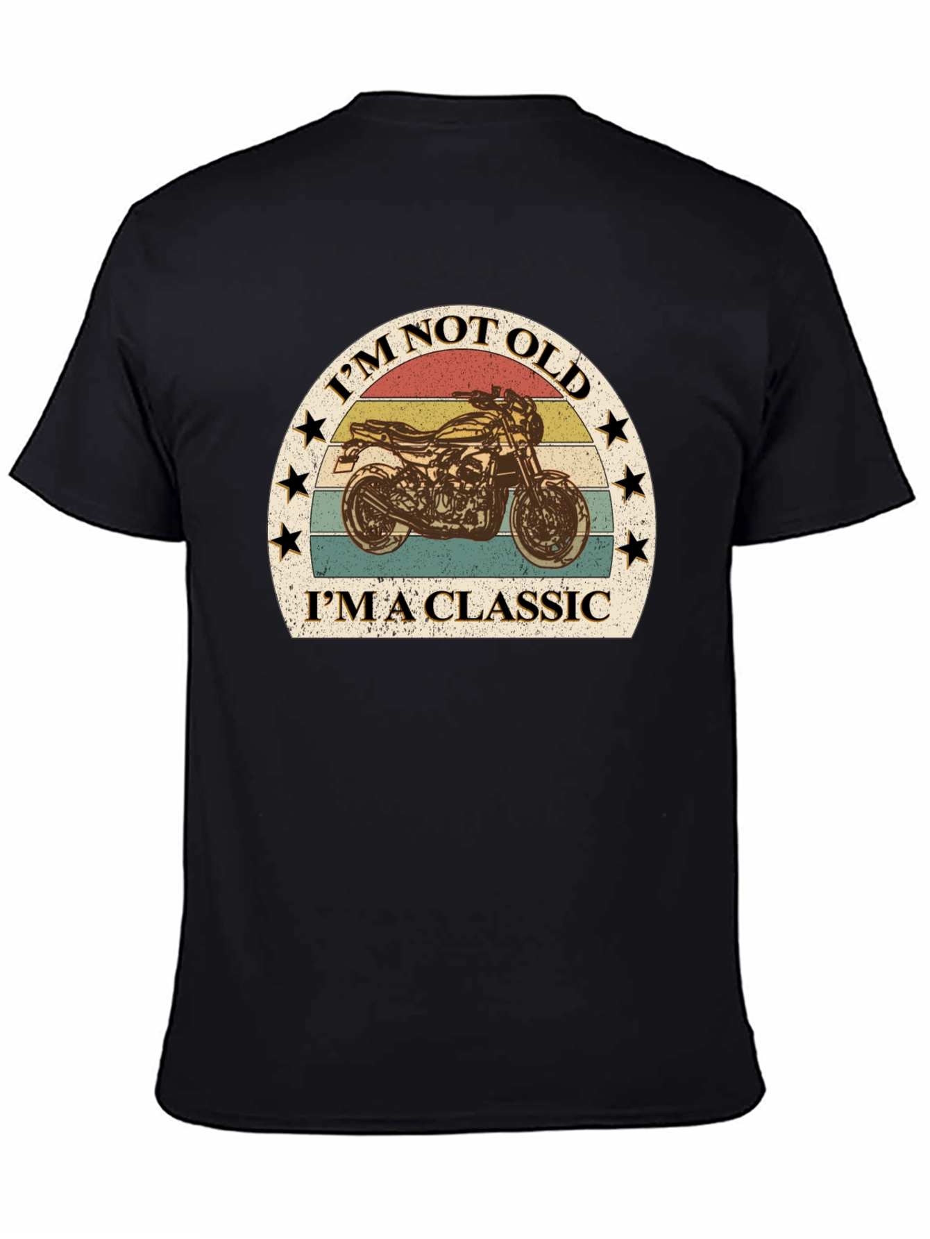 Black Classic Motorcycle Graphic Tee - I'm Not Old view 4