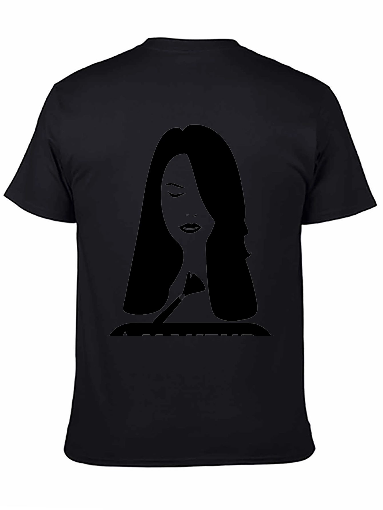 Black Makeup Artist Silhouette Tee - Stylish Graphic T-Shirt view 4