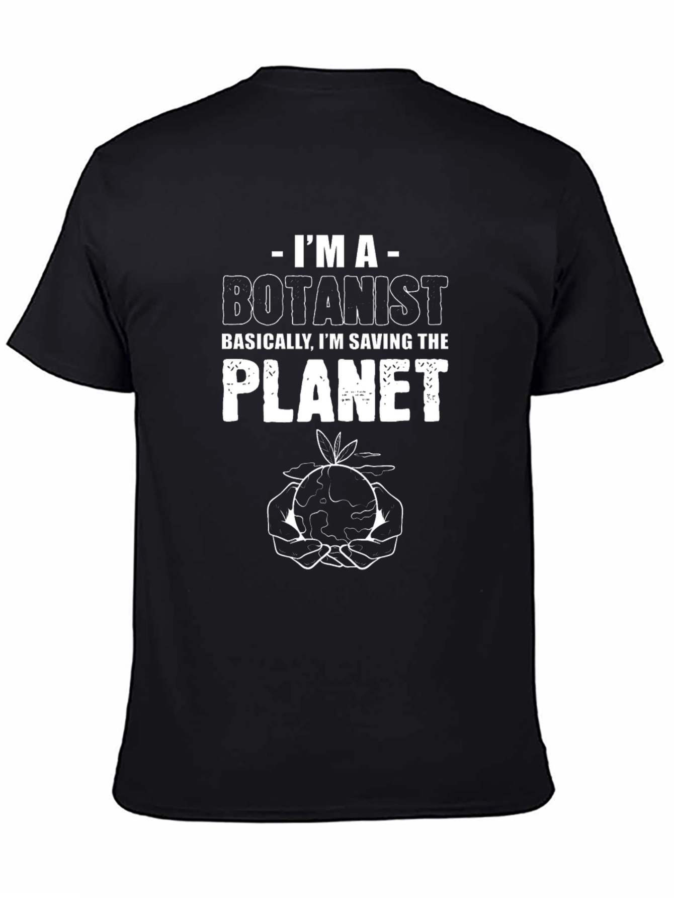 Black Botanist Saving the Planet T-Shirt - Black view 4
