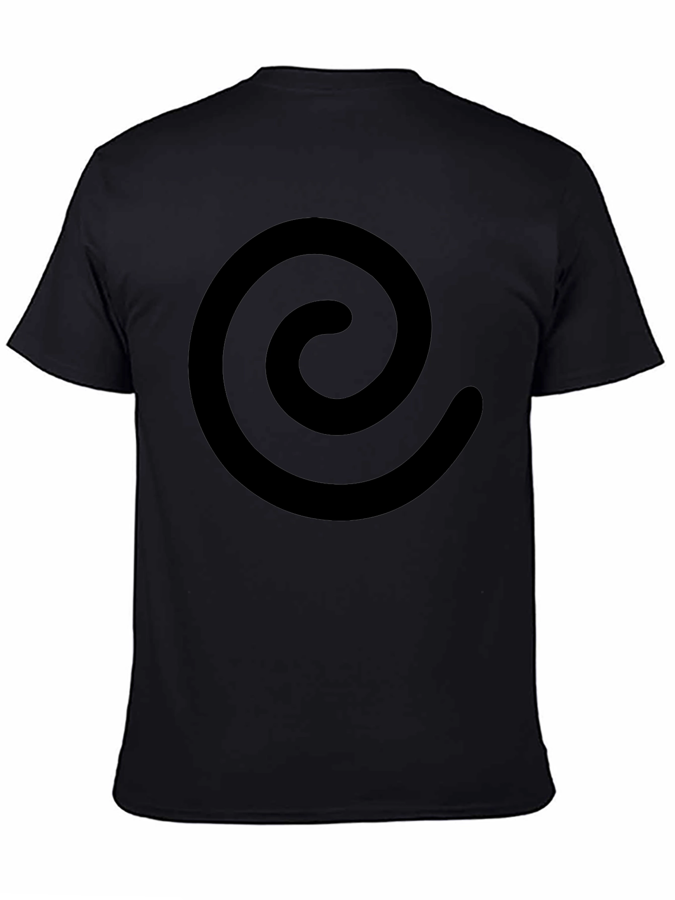 Black Minimalist Swirl Graphic Black T-Shirt view 4