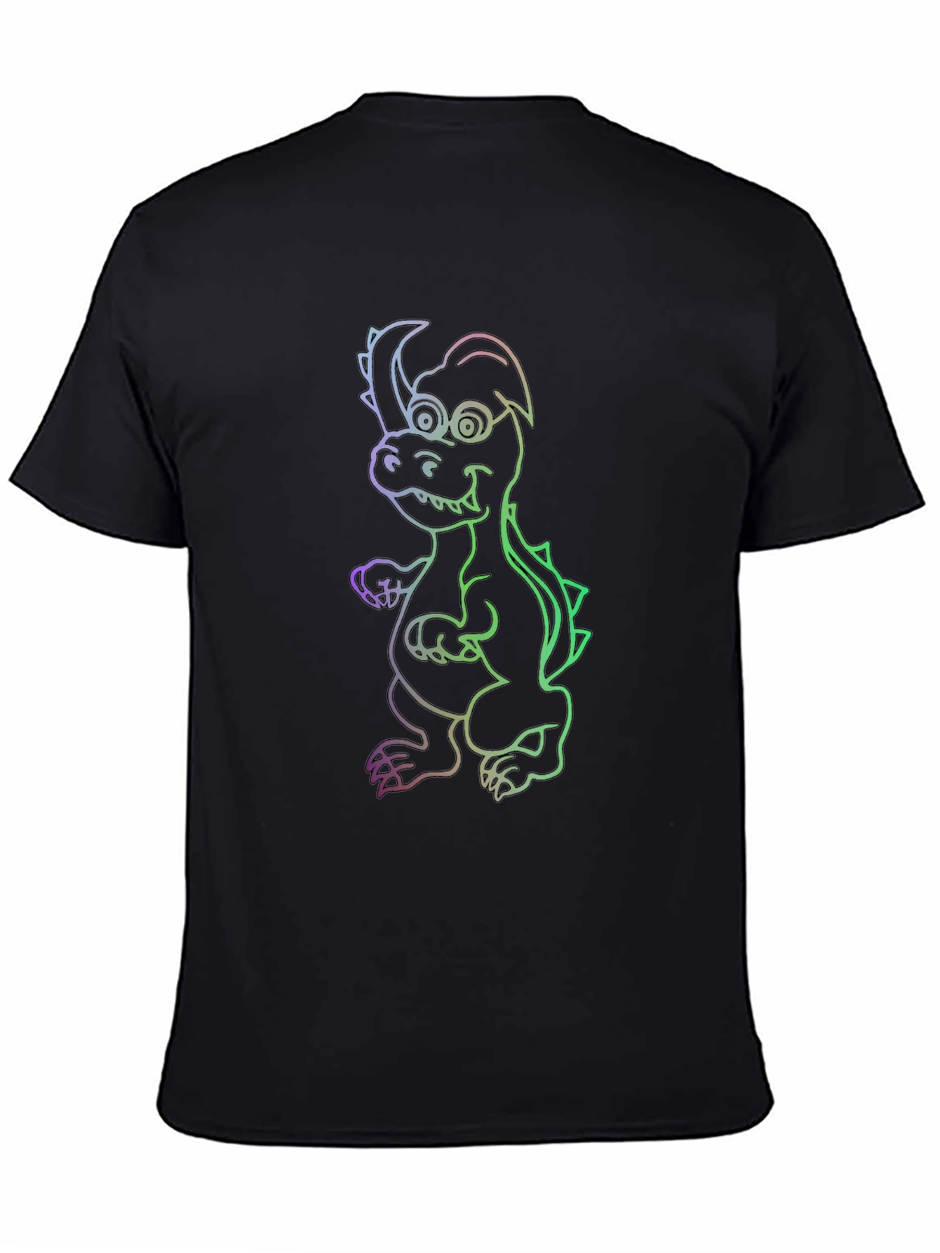 Black Cool Dragon Graphic Black T-Shirt view 4