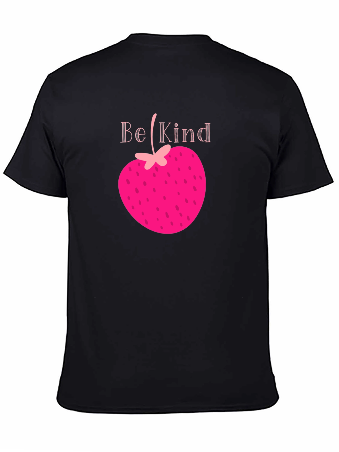 Black Be Kind Strawberry Heart Tee - Black Graphic T-Shirt view 4